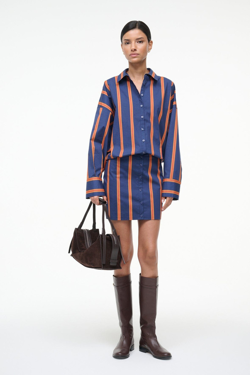 STAUD CYNTHIA DRESS RAILROAD STRIPE 6