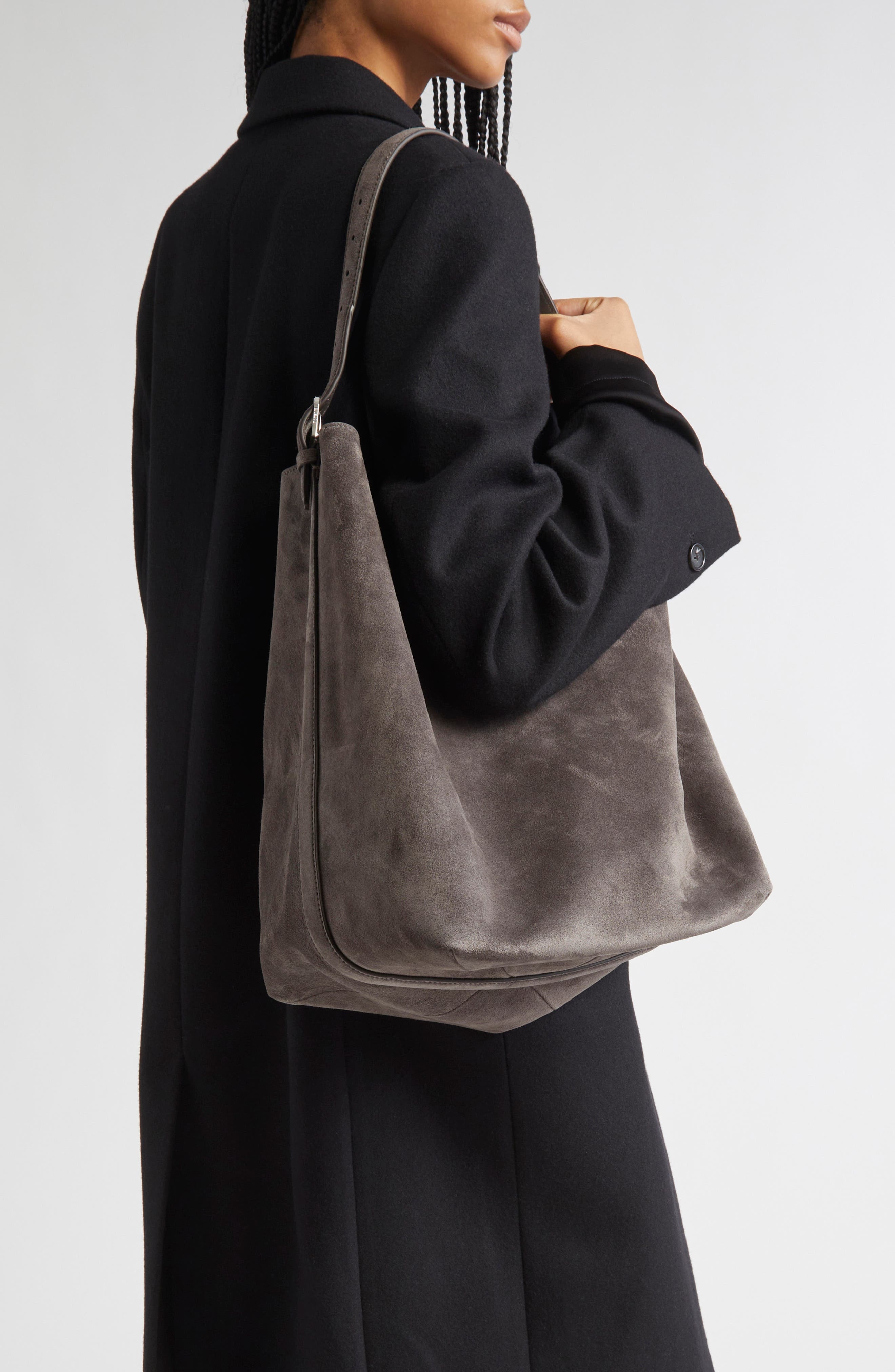 TOTEME Belt Strap Suede Hobo Bag in Granite at Nordstrom - 2