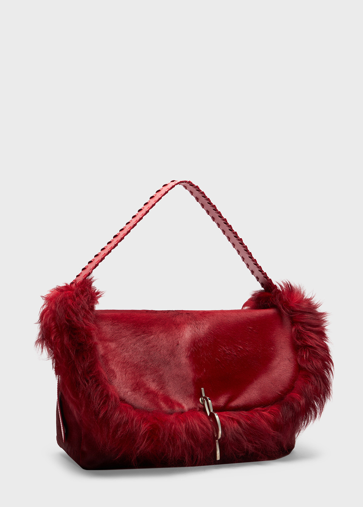 LARGE MESSENGER BAG IN HAIR ON HIDE LEATHER - 2