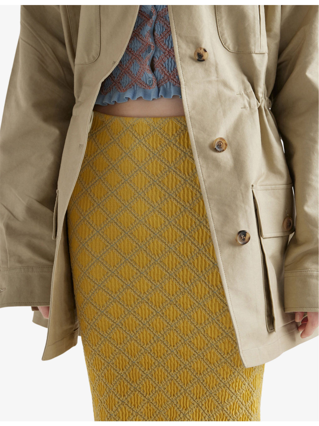 Jacquard-Knit Cotton-Blend Knee-Length  Skirt - 5