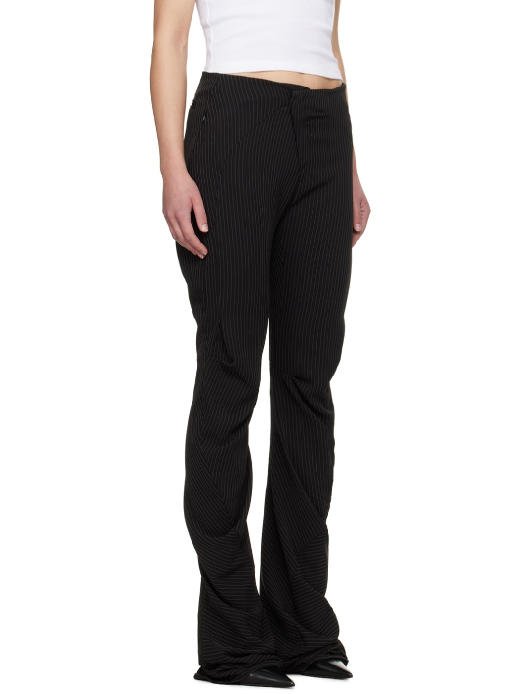 Black Drape Trousers - 2