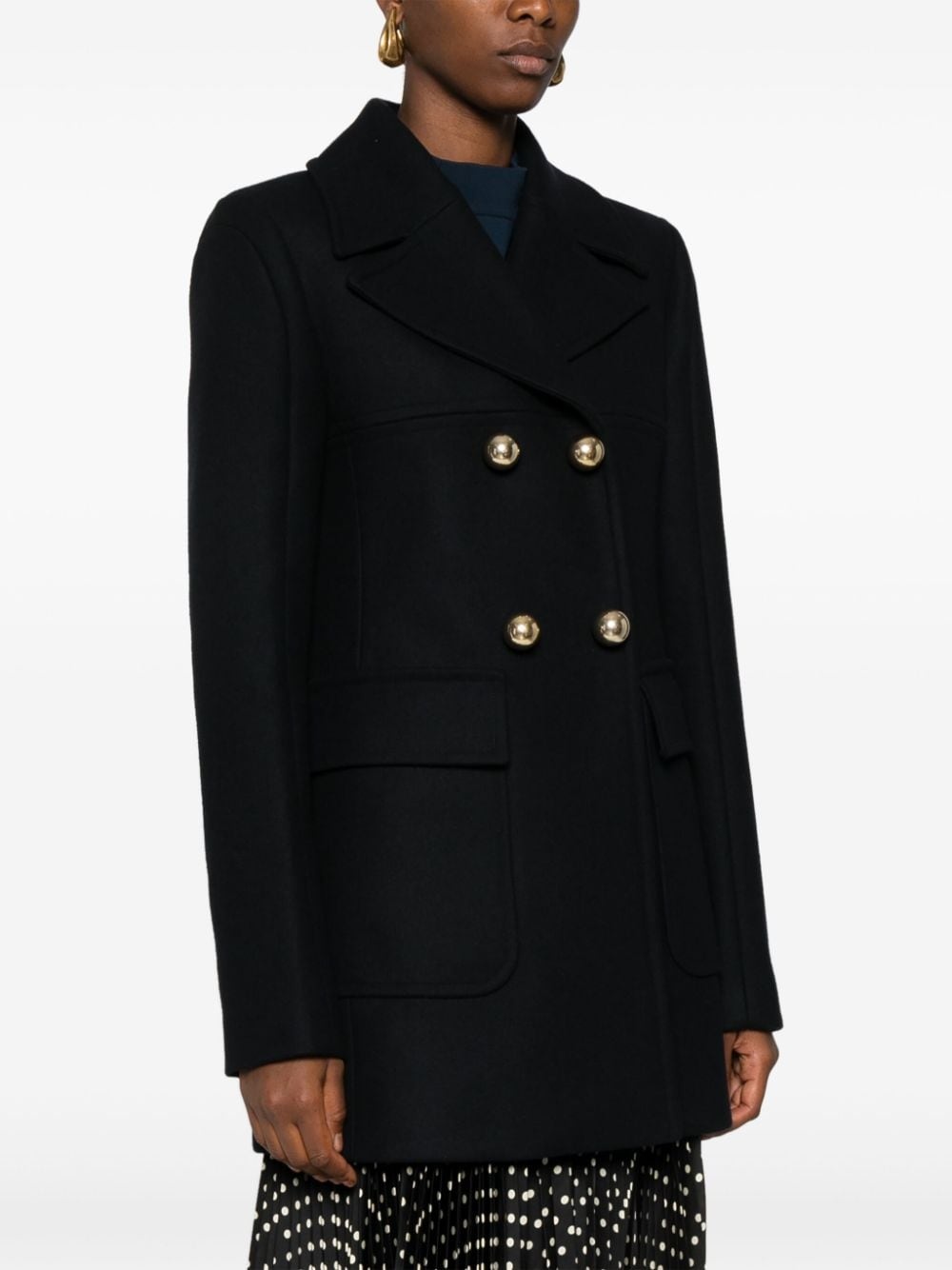 wool double-breasted coat - 3