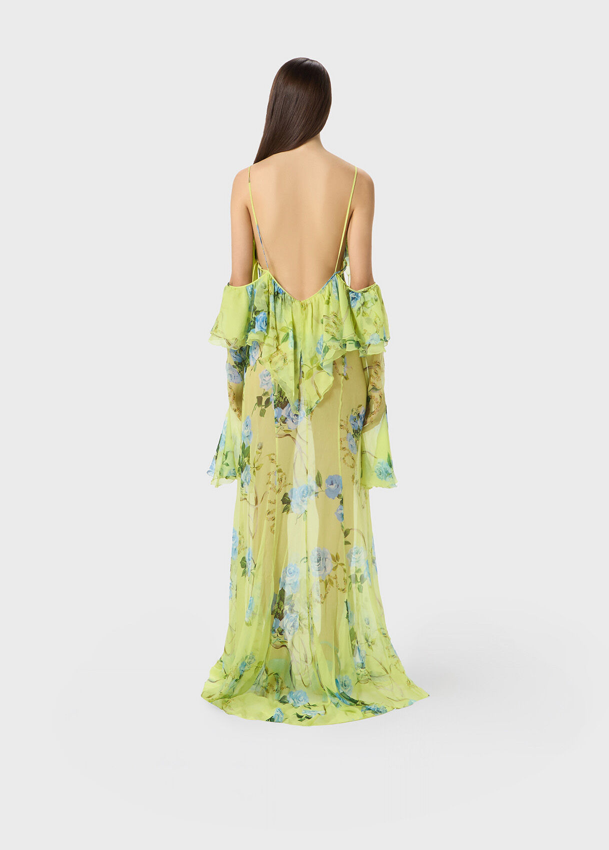 PRINTED SILK CREPONNE DRESS - 3
