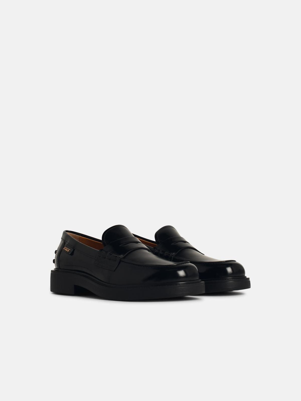BLACK LEATHER LOAFERS - 2