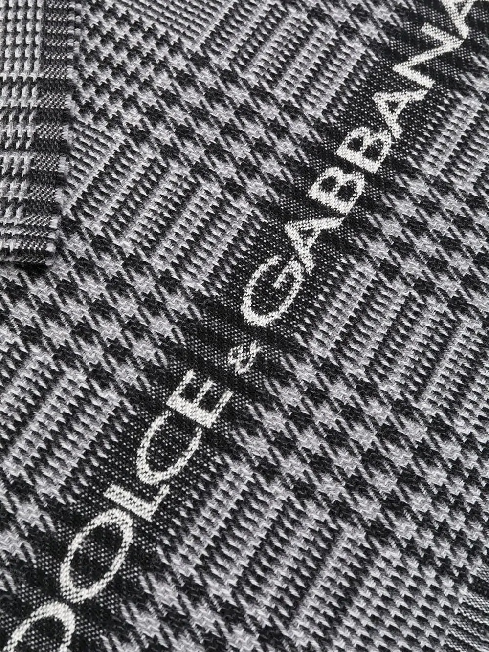 wool check scarf with logo - 3