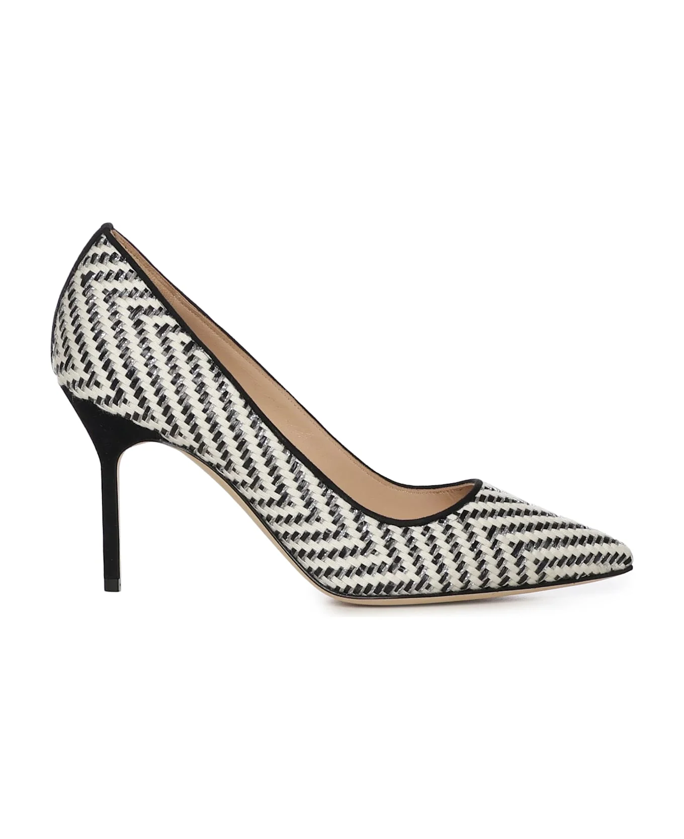 Raffia And Leather Pumps - 1