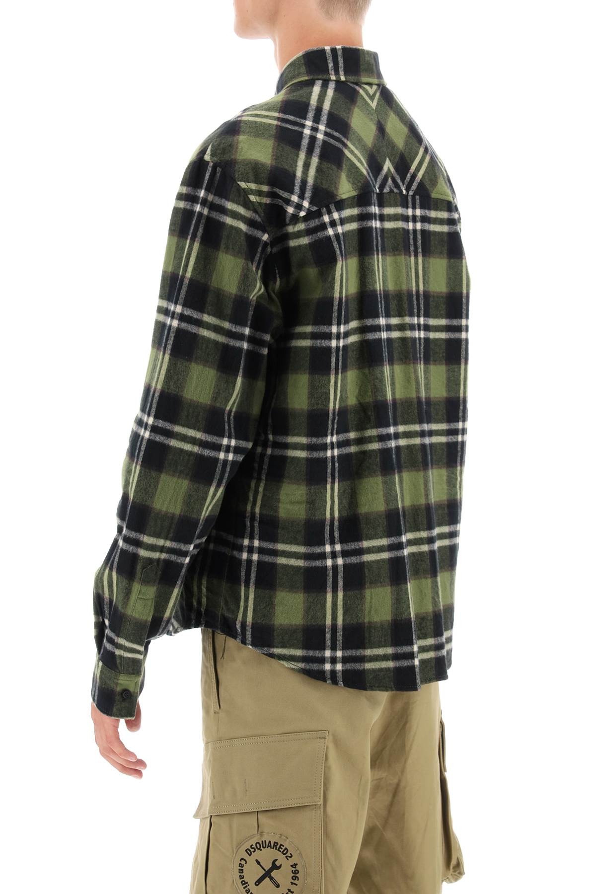 CHECK FLANNEL SHIRT WITH RUBBERIZED LOGO - 9