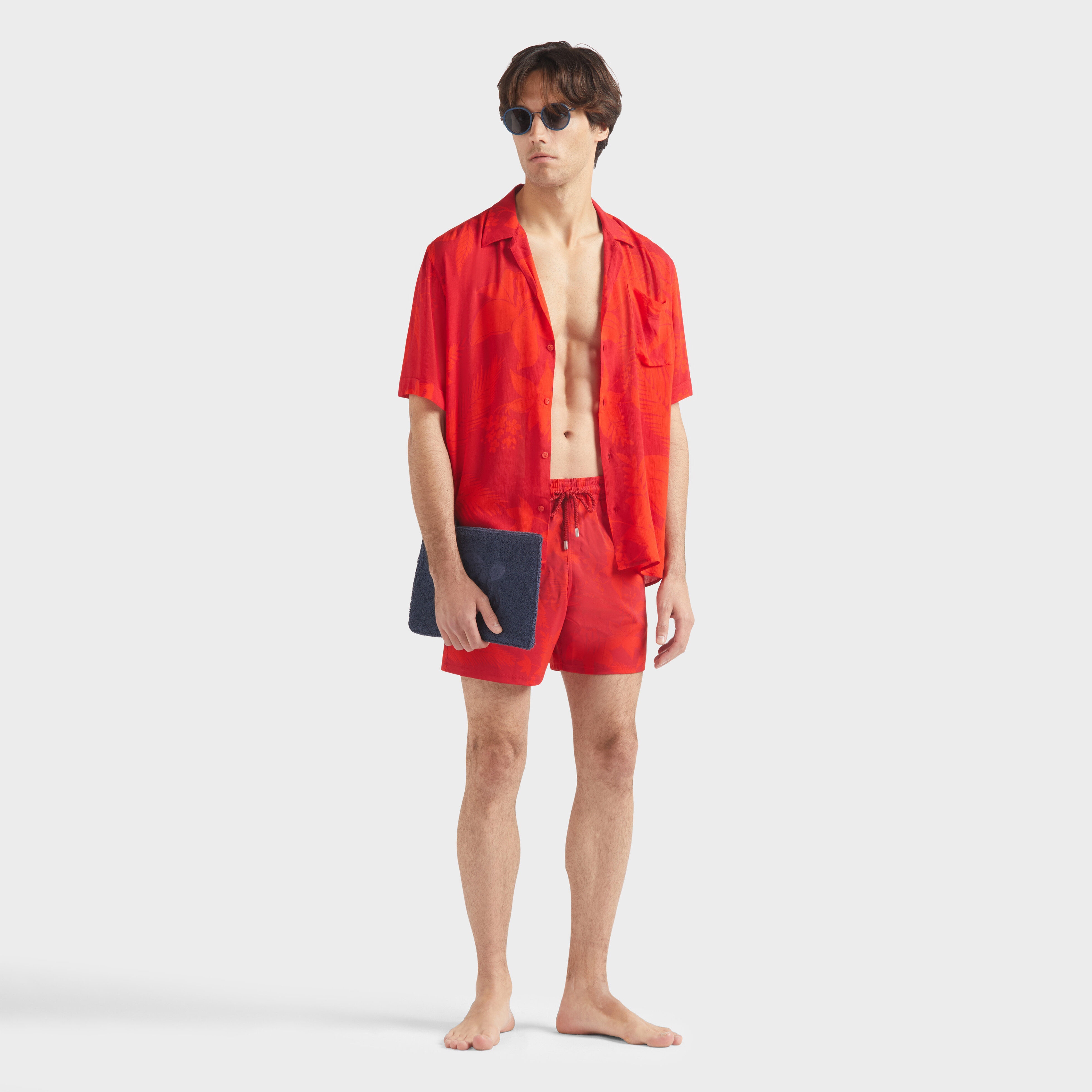 Men Stretch Short Swim Trunks Flower Power - 5