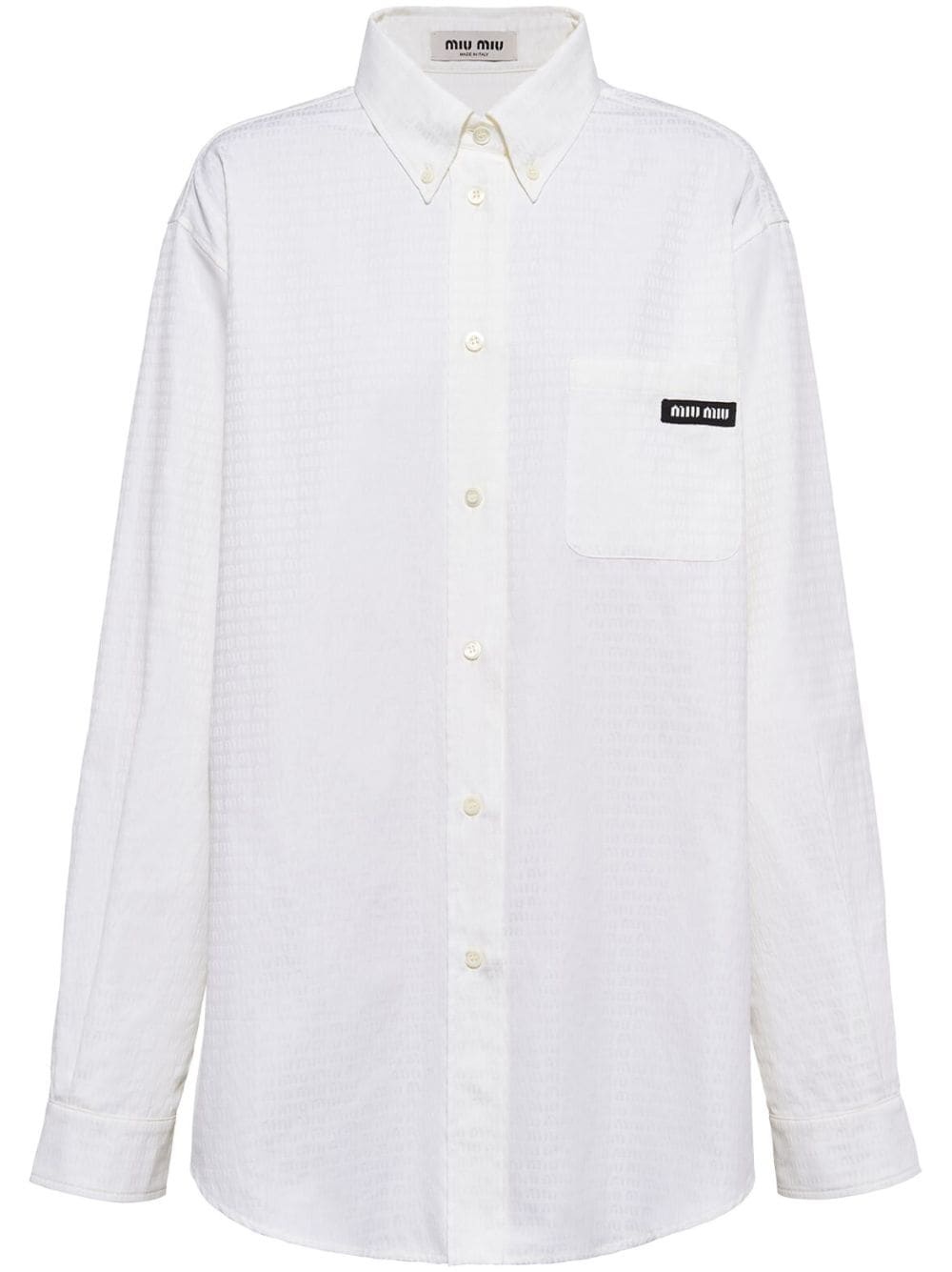 logo-print cotton shirt - 1