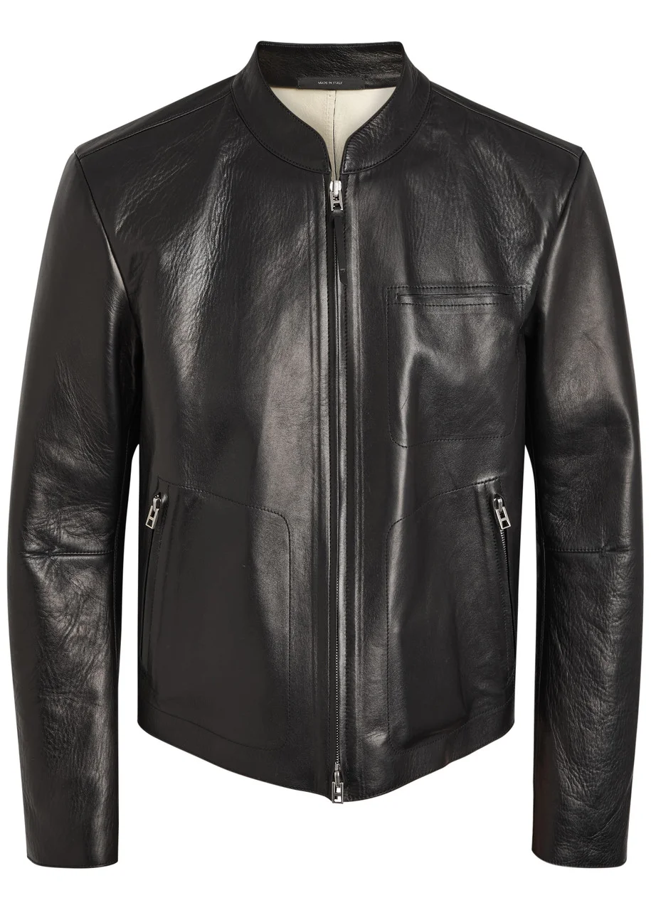 Tom Ford Stand-collar Leather Biker Jacket - 1