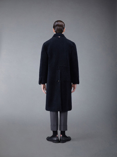 Thom Browne Dyed Shearling Double Breasted Sack Overcoat outlook