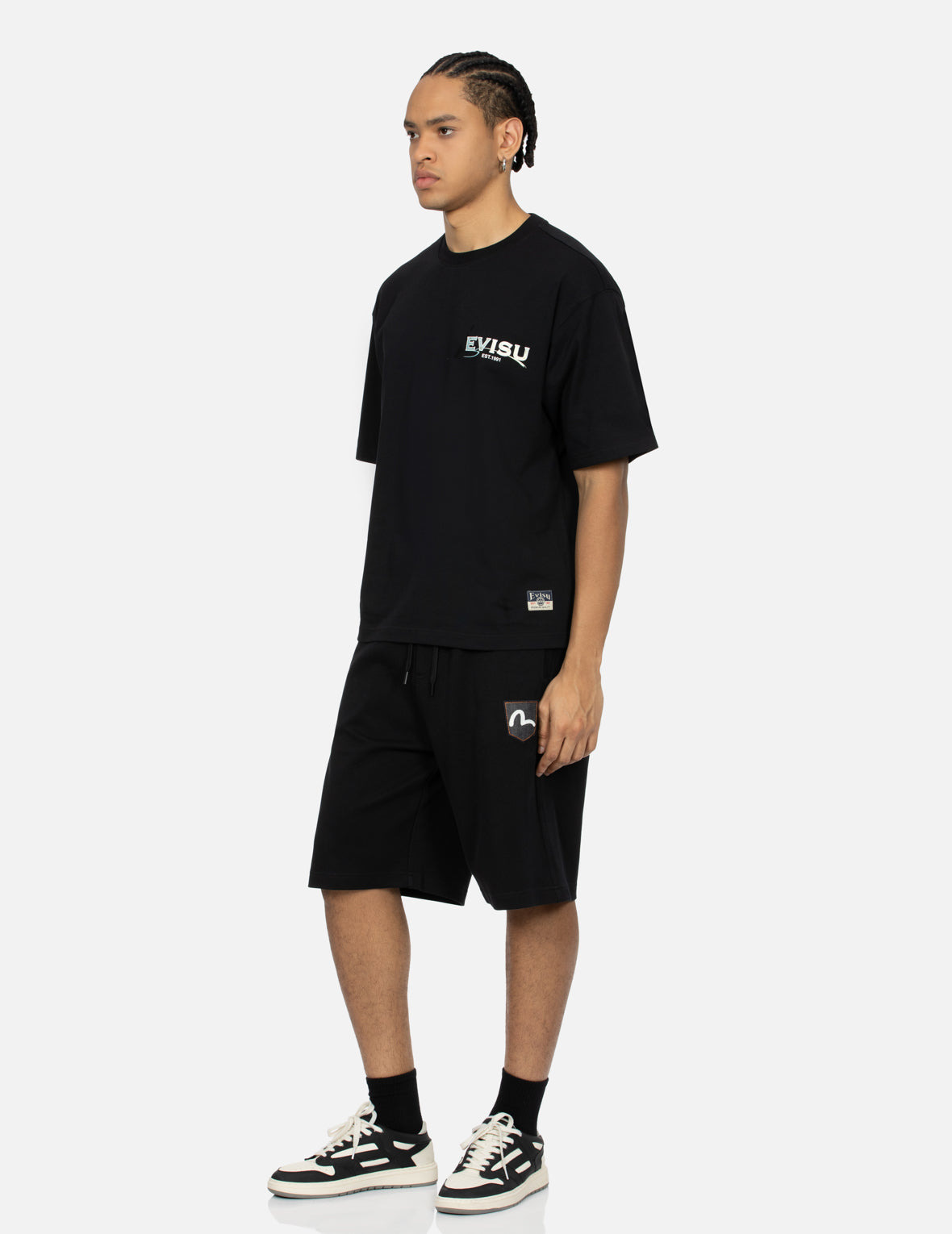 MULTI-EMBROIDERY RELAX FIT SWEAT SHORTS - 4