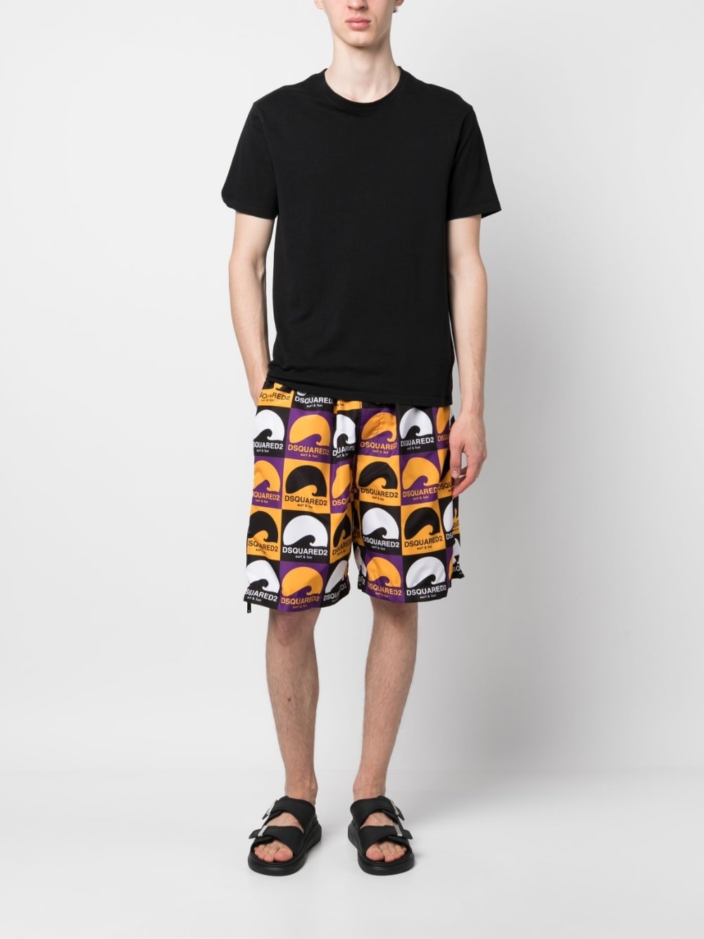 logo-print deck shorts - 2