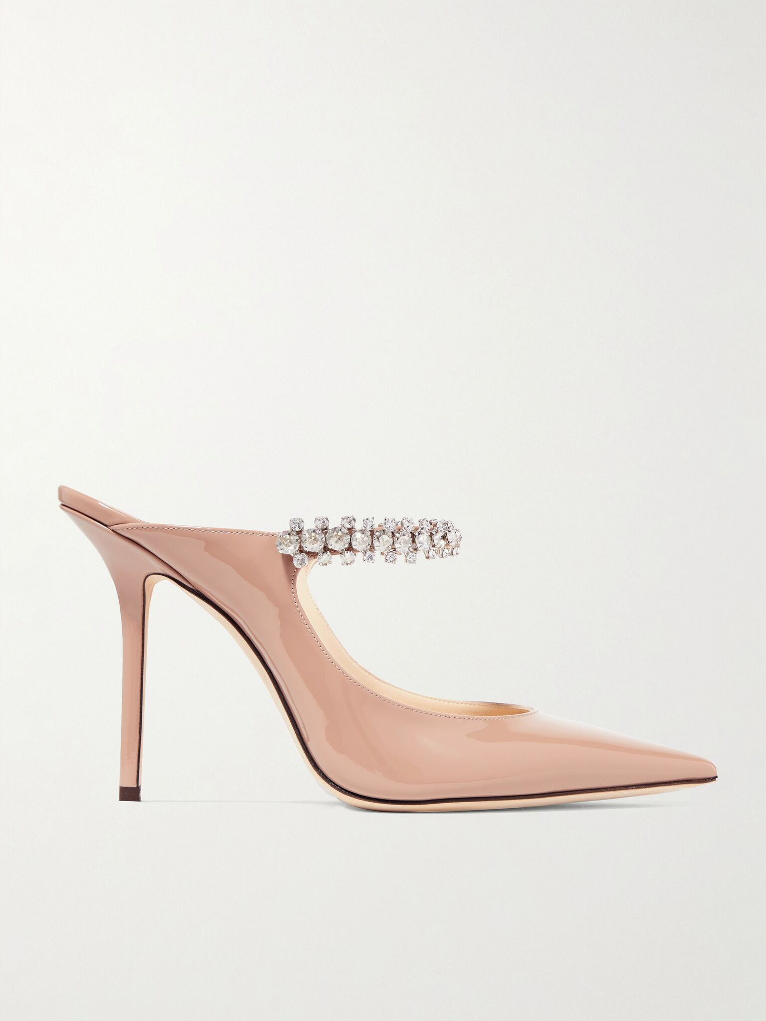 Bing 100 crystal-embellished patent-leather mules Antique rose - 1