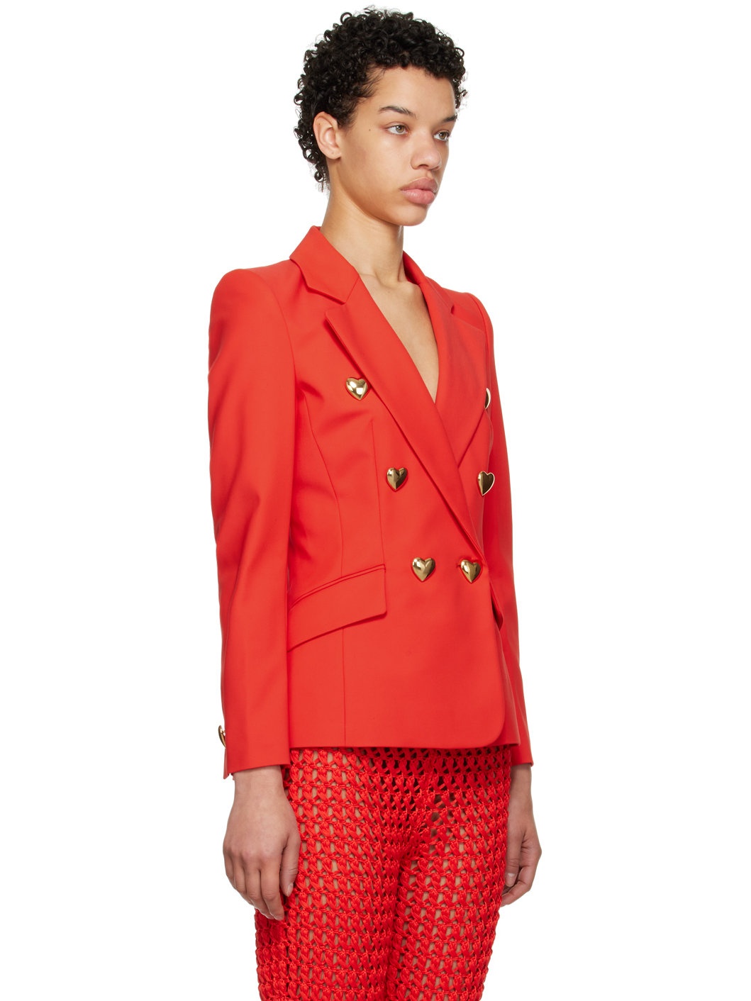 Red Heart Buttons Blazer - 2