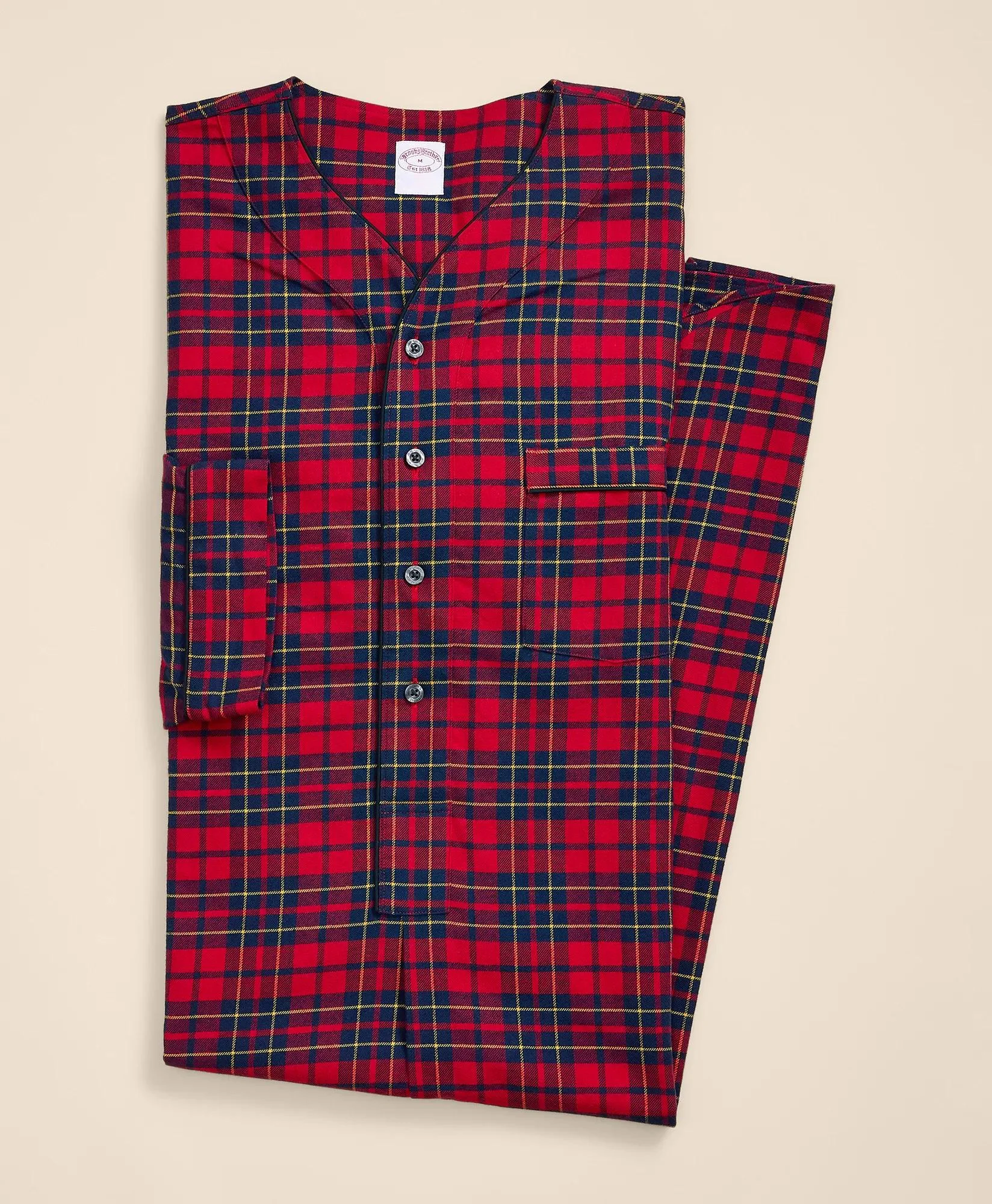 Cotton Flannel Plaid Nightshirt - 1