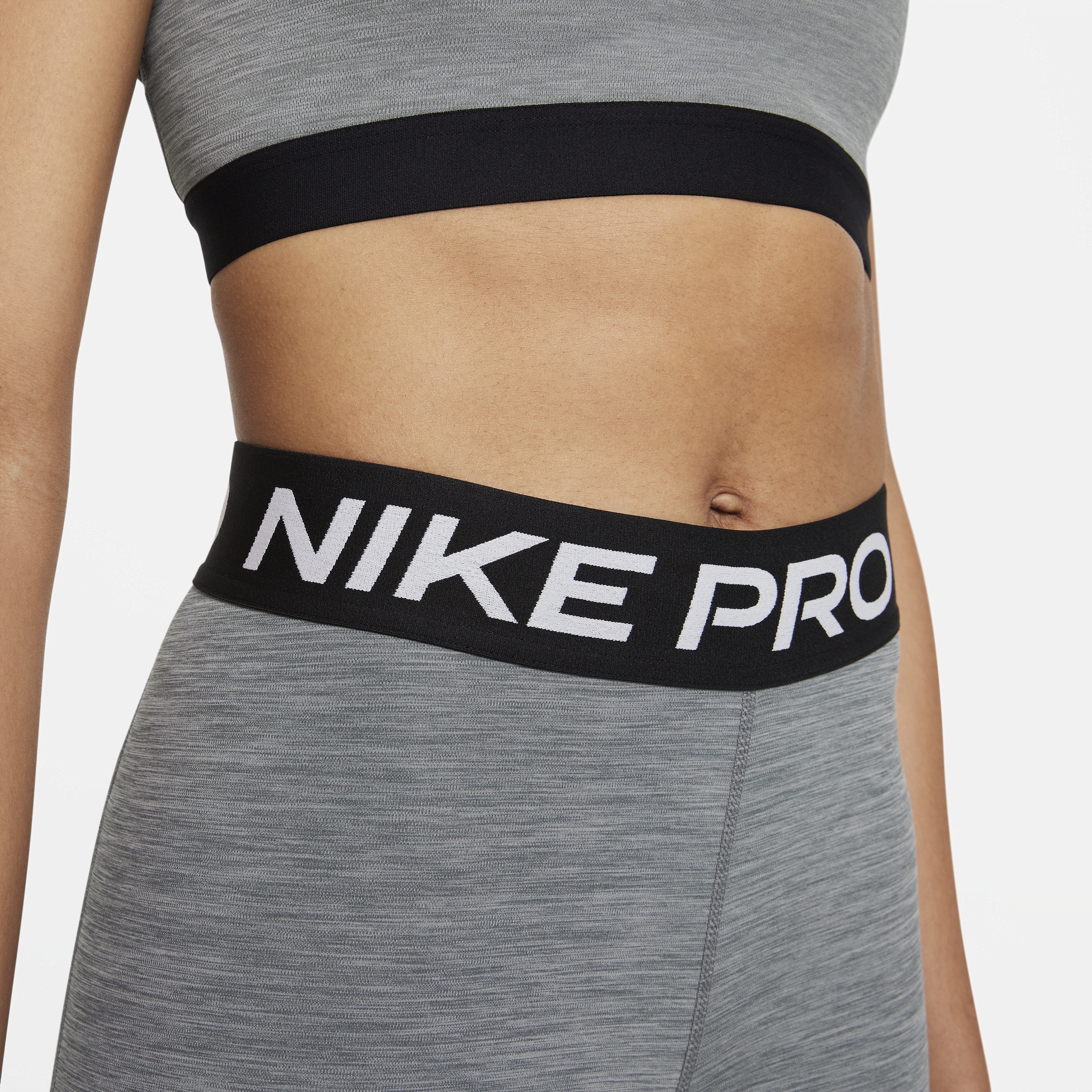 Women's Nike Pro Mid-Rise Crop Mesh Panel Leggings - 3