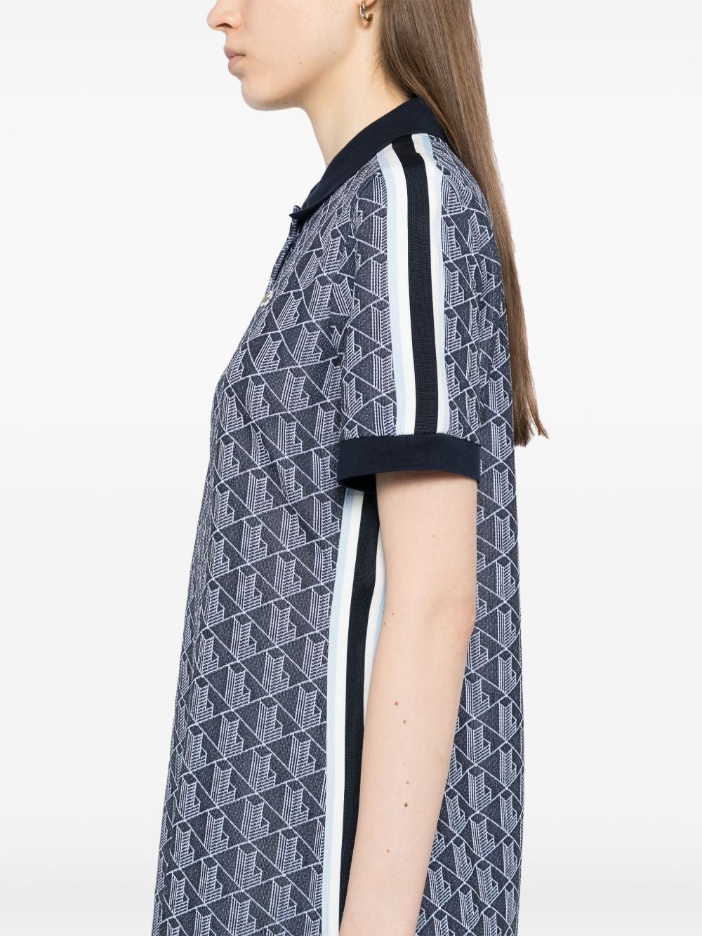 monogram jacquard polo dress - 5