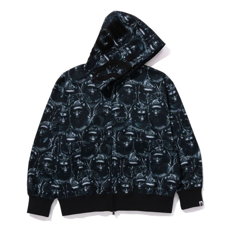 A BATHING APE® A Bathing Ape Ape Head Graffiti Shark Full Zip Hoodie 'Black' 1J80-115-004-BLK outlook