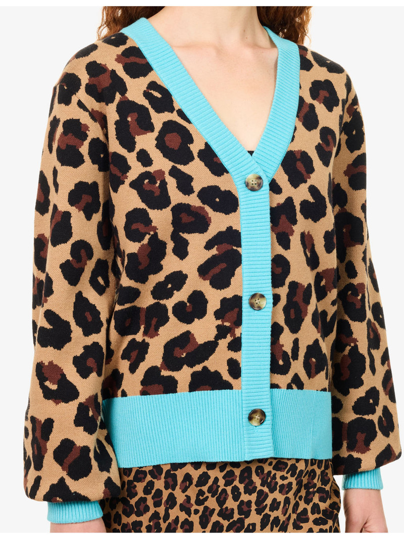 Hannah Leopard-Pattern Knit Cardigan 5