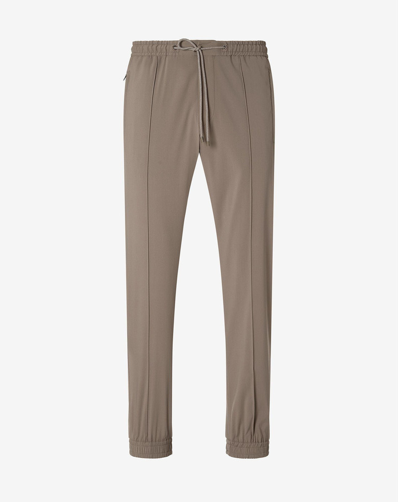 Dark beige technical wool joggers 1