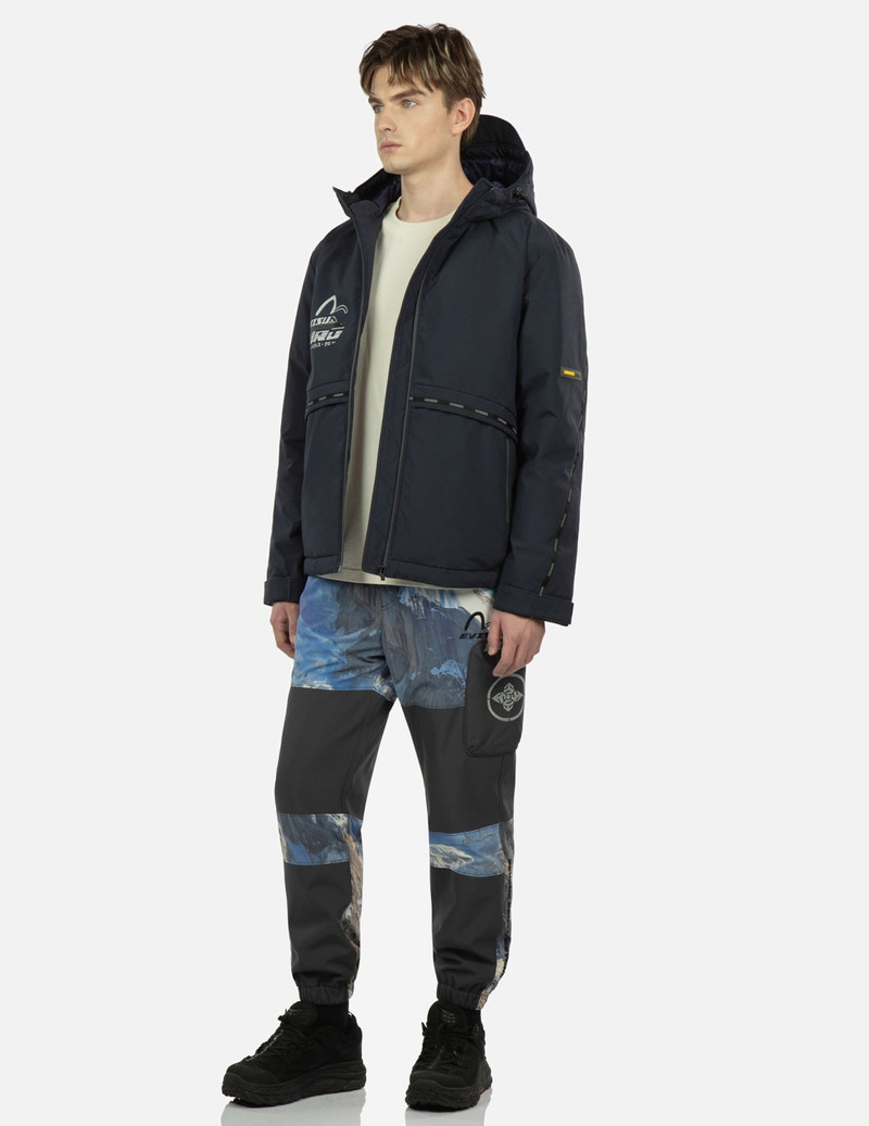 Moving Seagull PVC Patch Hooded Down Jacket 4