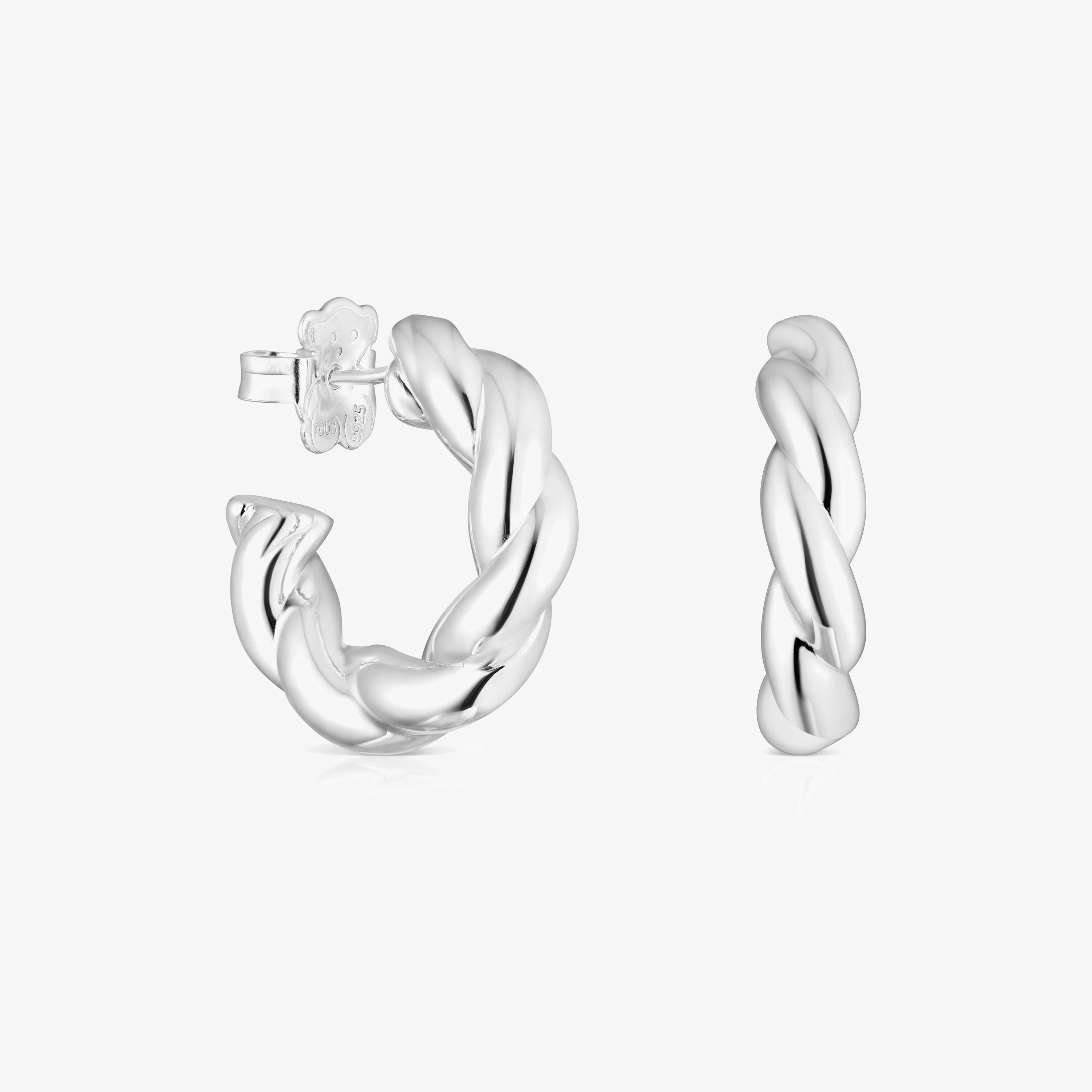 Silver Twisted Earrings - 1