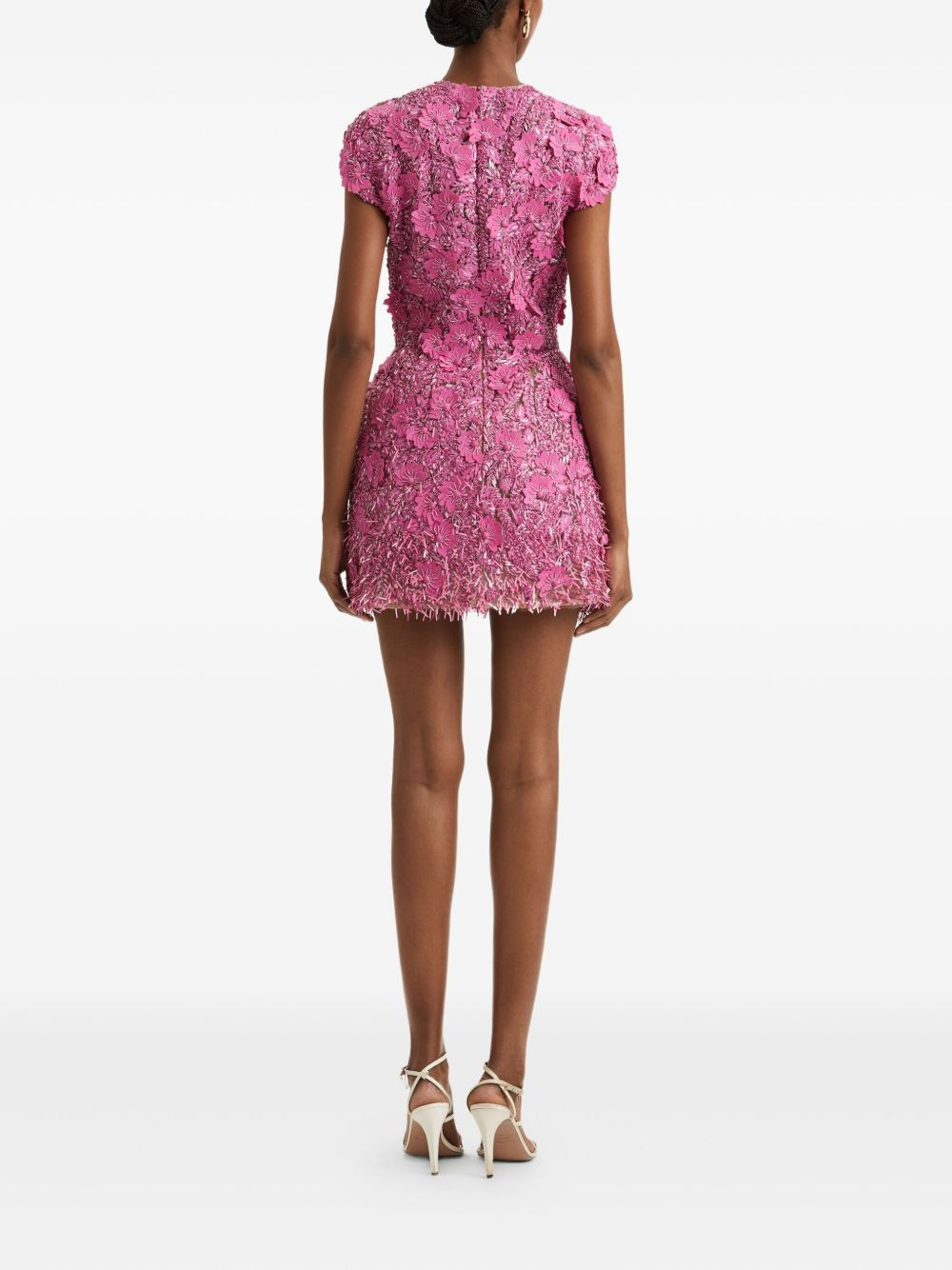 sequin-embellished raffia mini dress - 4