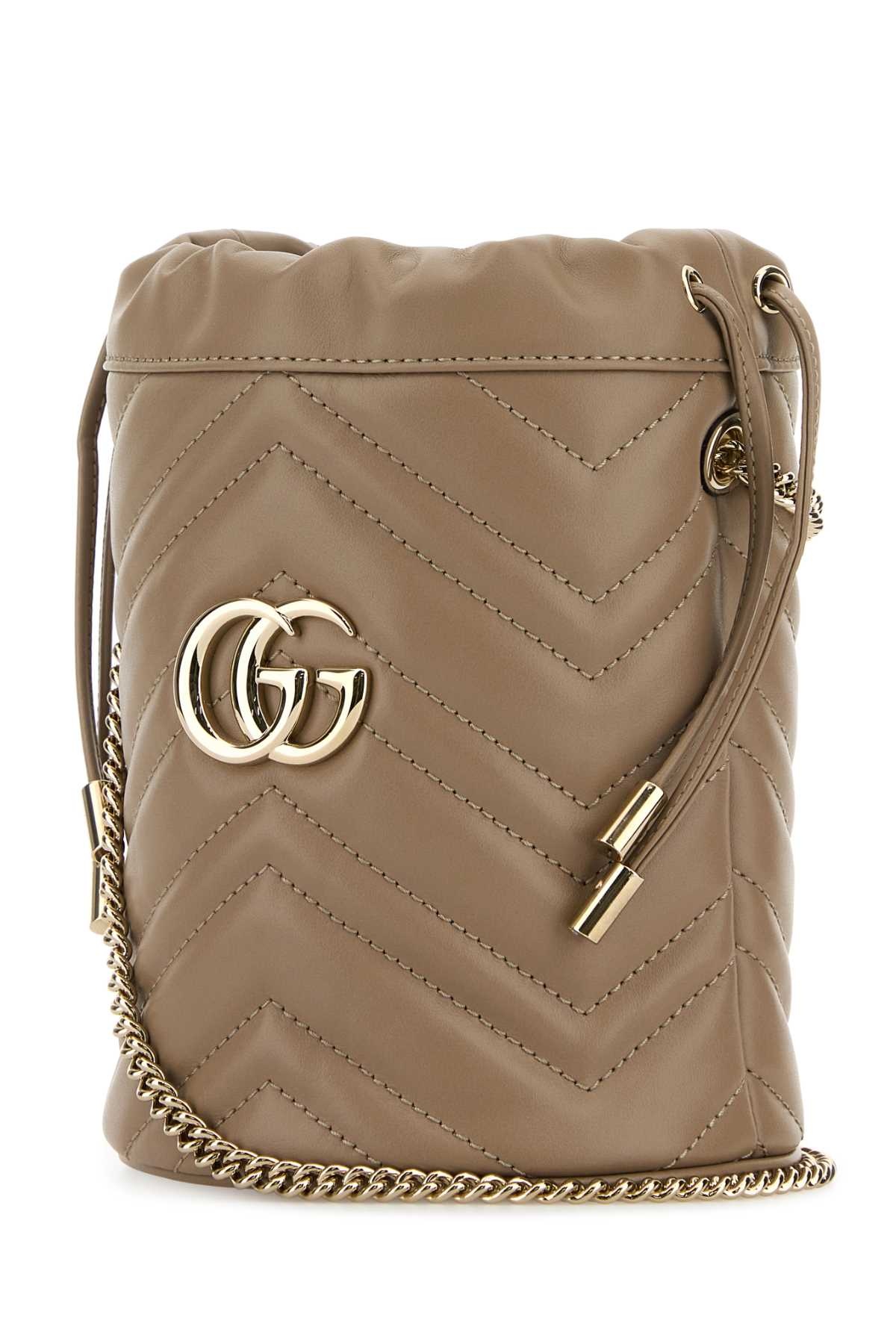 ショルダーバッグ・ポシェット Cappuccino Leather Marmont Bucket Bag GUCCI Gucci Women Cappuccino Leather Marmont Bucket Bag