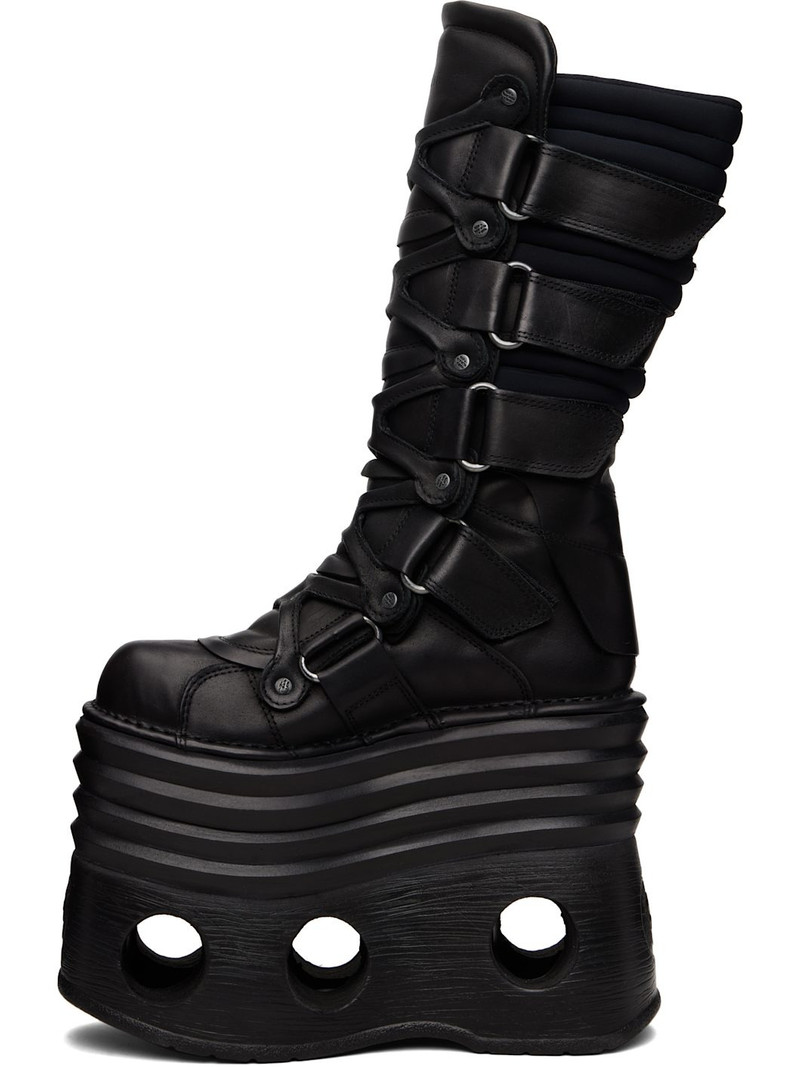 Black New Rock Edition Platform Tower Boots 3