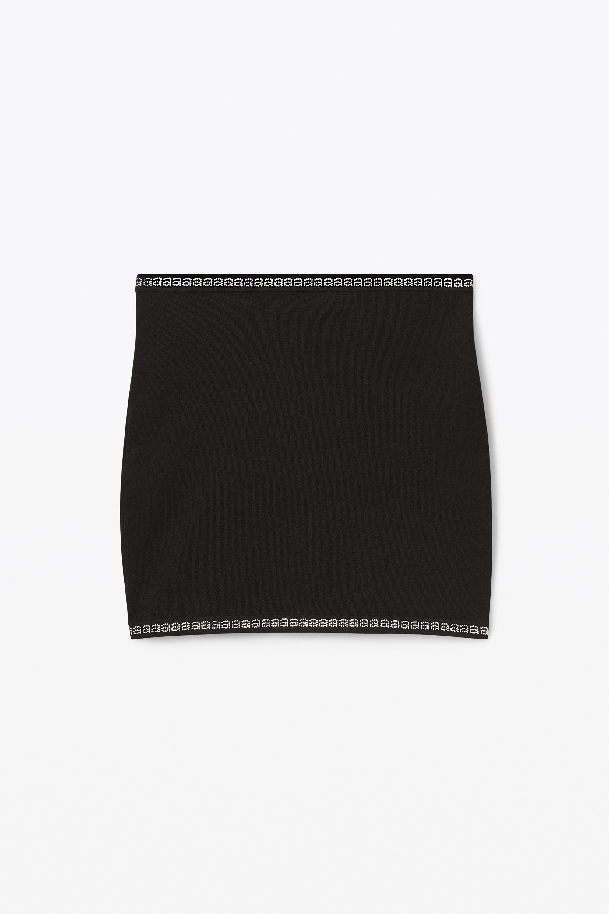 CRYSTAL TRIM MINI SKIRT IN COMPACT NYLON - 1