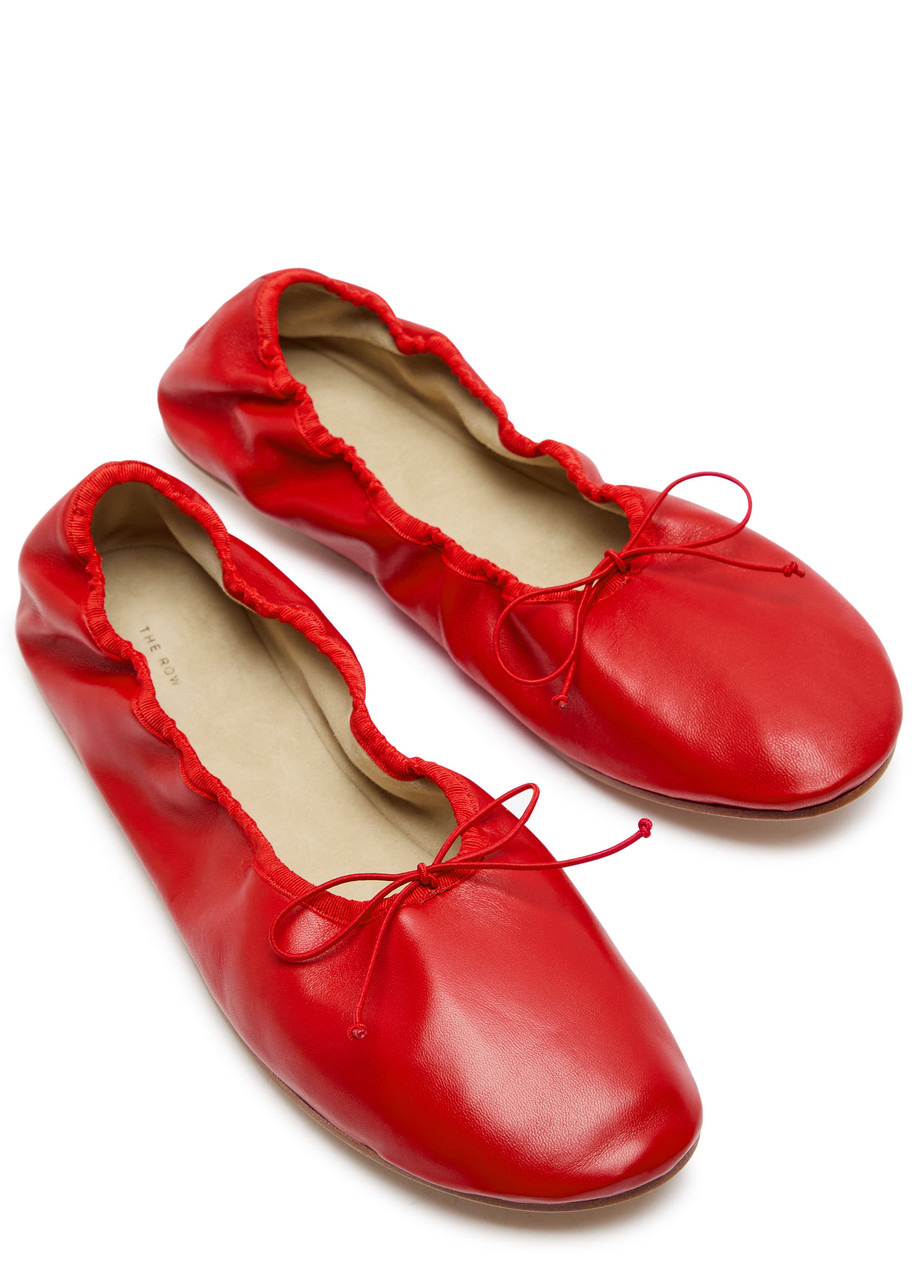 The Row Round Leather Ballet Flats - 3