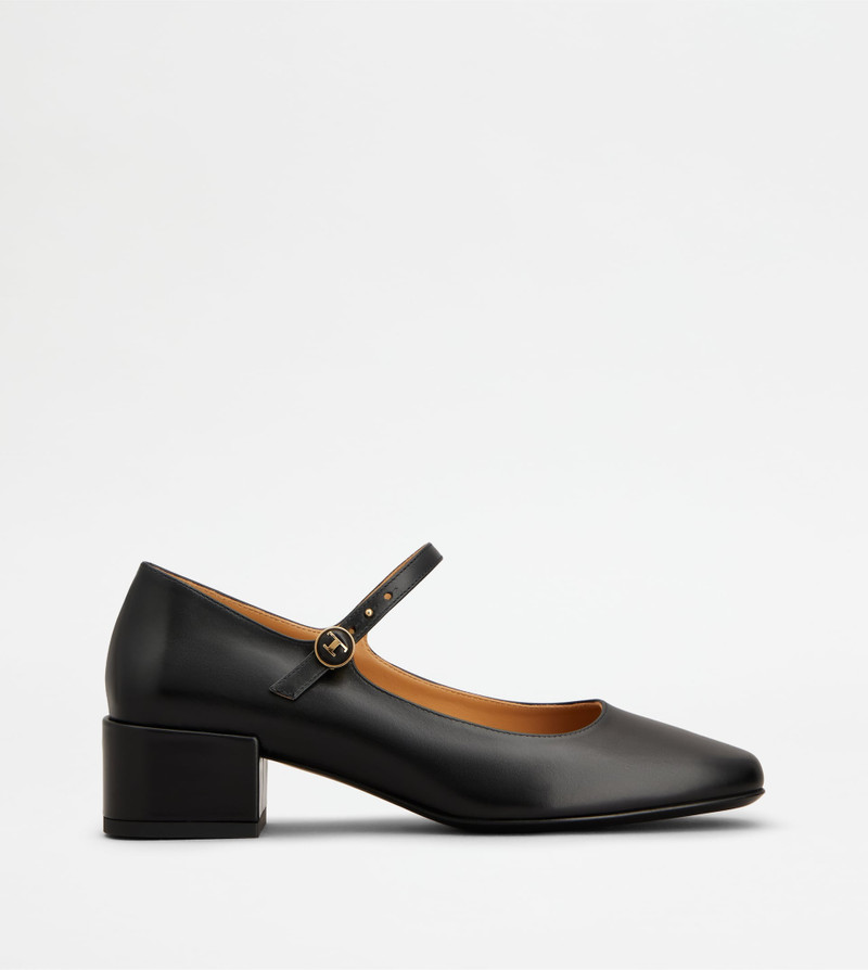 MARY JANE PUMPS IN LEATHER - BLACK 1