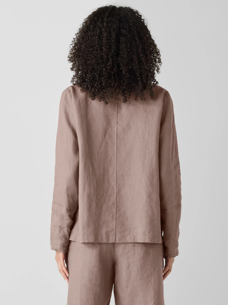 Organic Linen High Collar Jacket 4