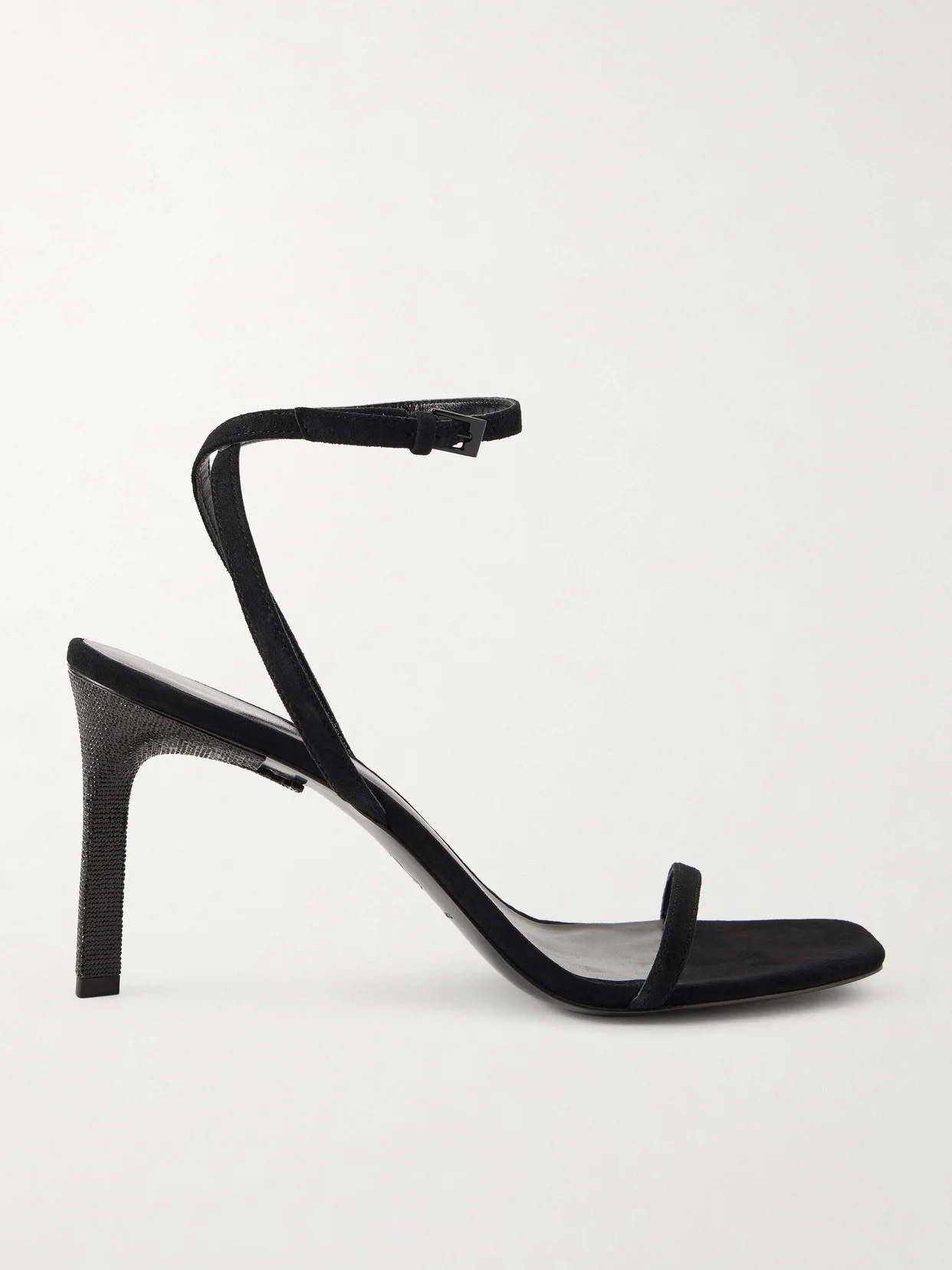 Crystal-embellished Suede Sandals - 1