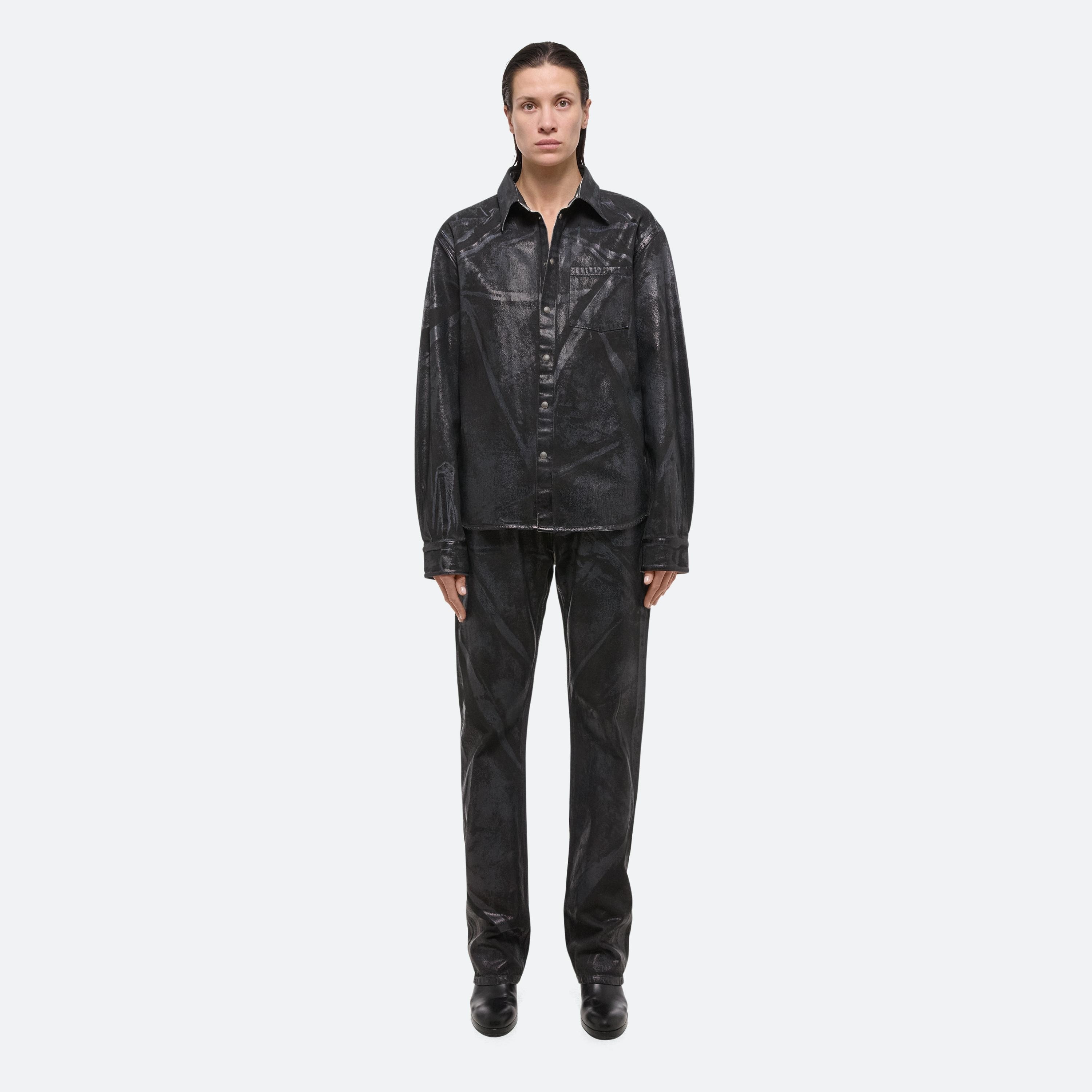FOILED DENIM SHIRT JACKET - 5
