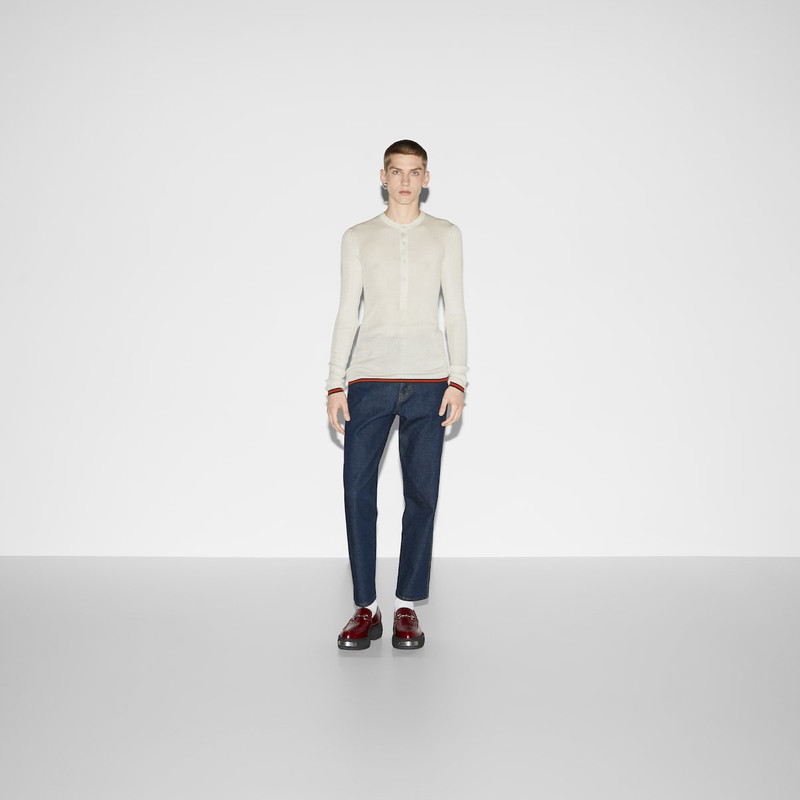 GUCCI Rib silk long sleeved top outlook
