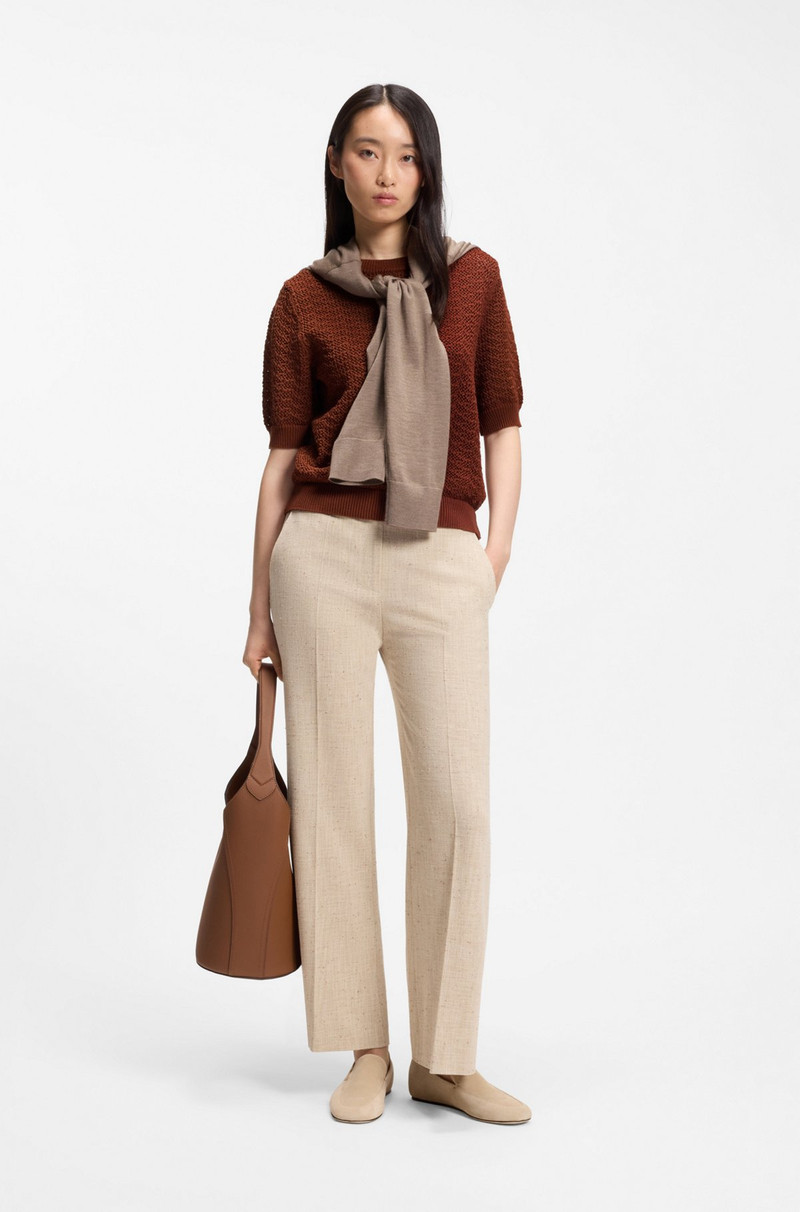 BOSS COTTON SWEATER WITH MICRO-LACE STRUCTURE outlook