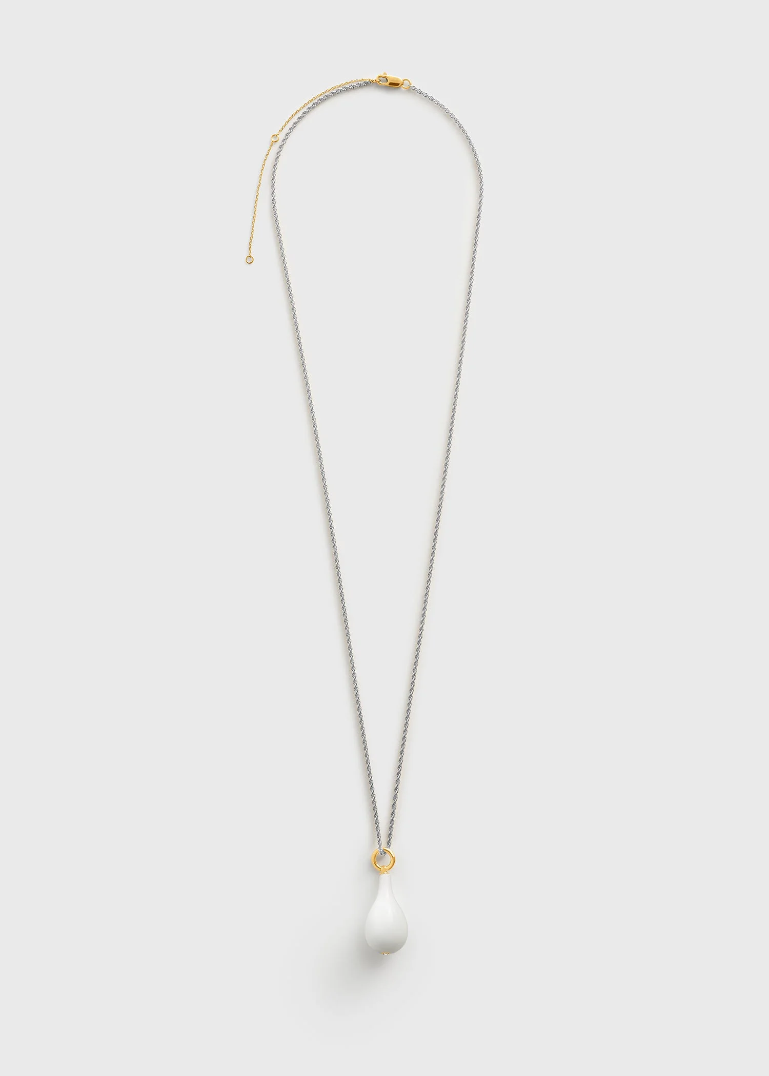 Medium crystal drop necklace white/gold/silver - 1