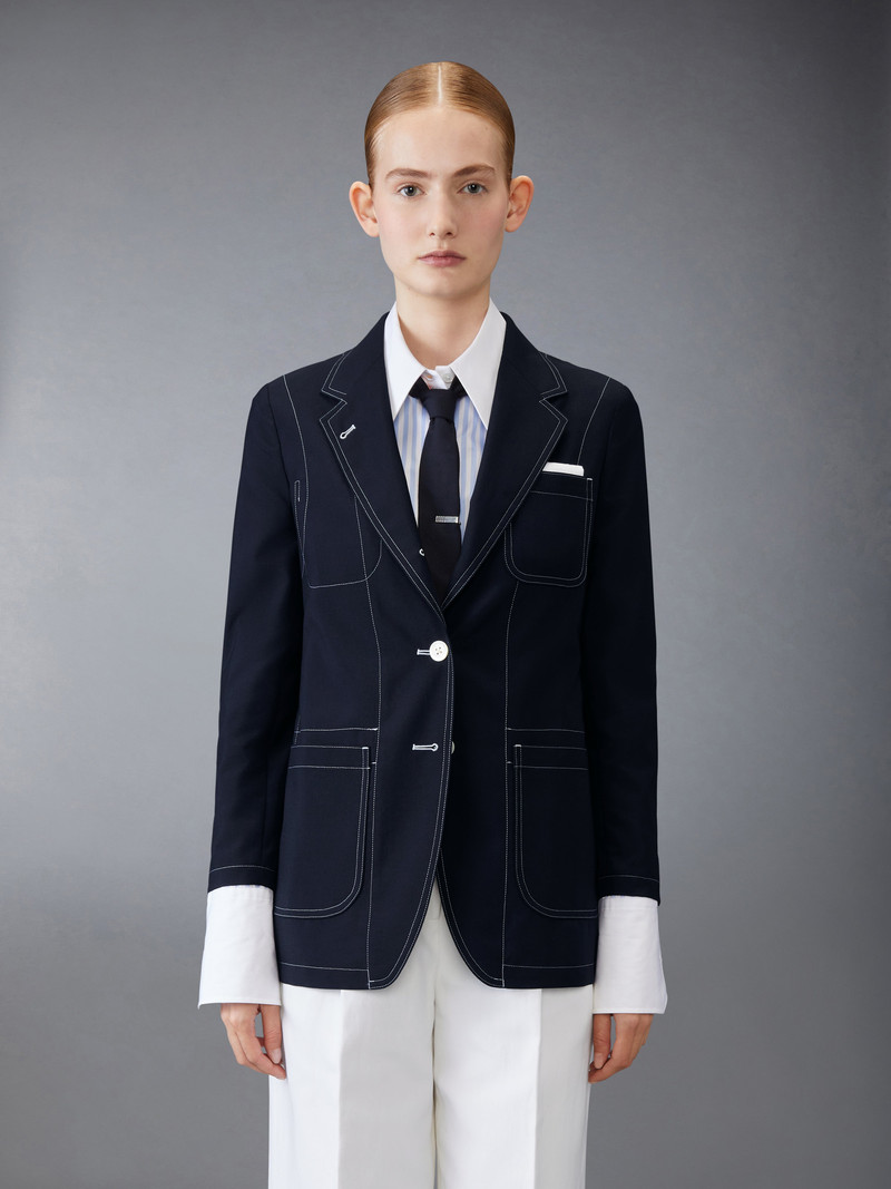 Thom Browne School Uniform Patch Pocket Jacket outlook