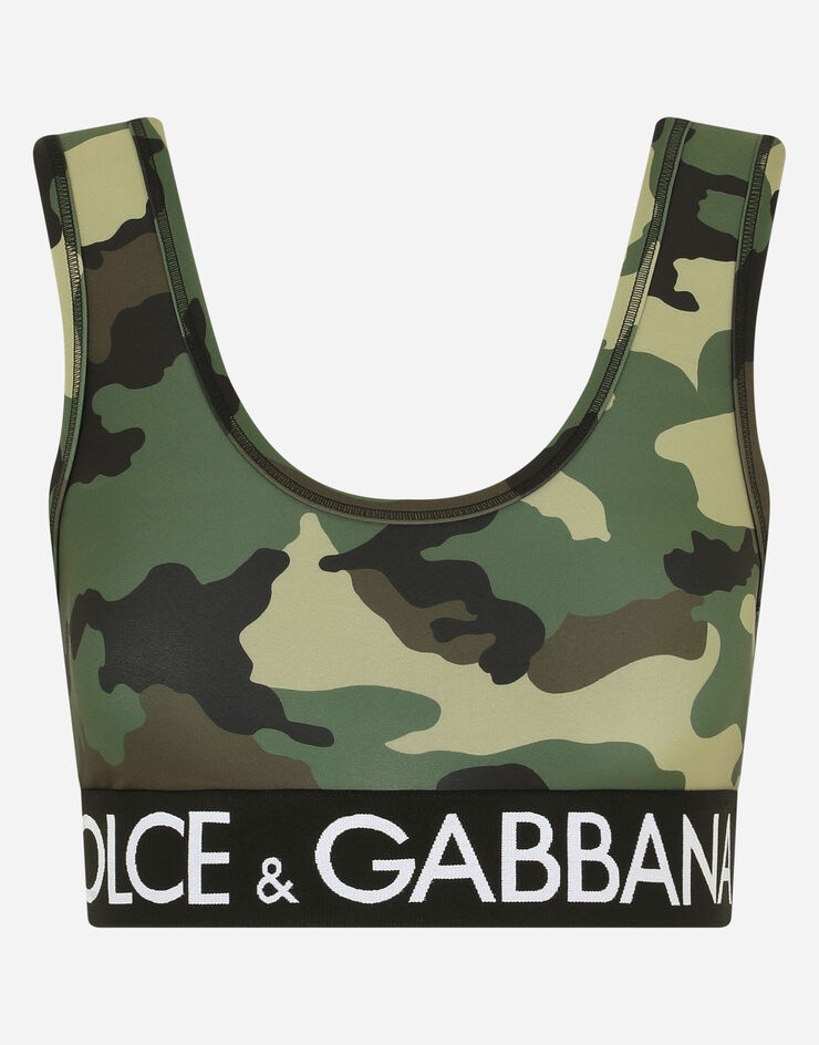 Camouflage jersey top with branded elastic - 1