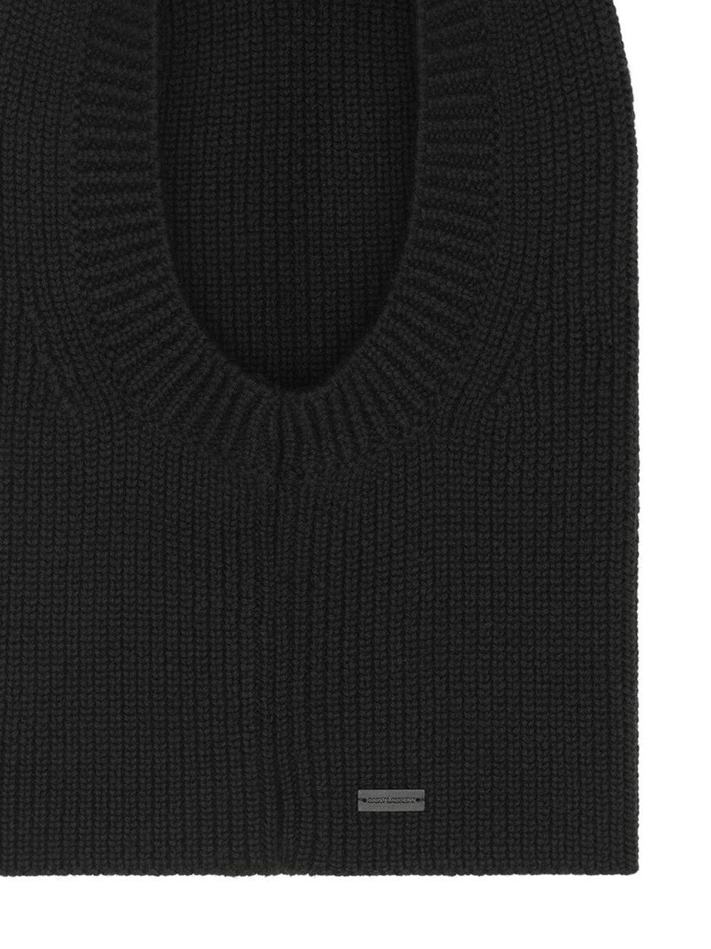 large ribbed balaclava in wool - 3