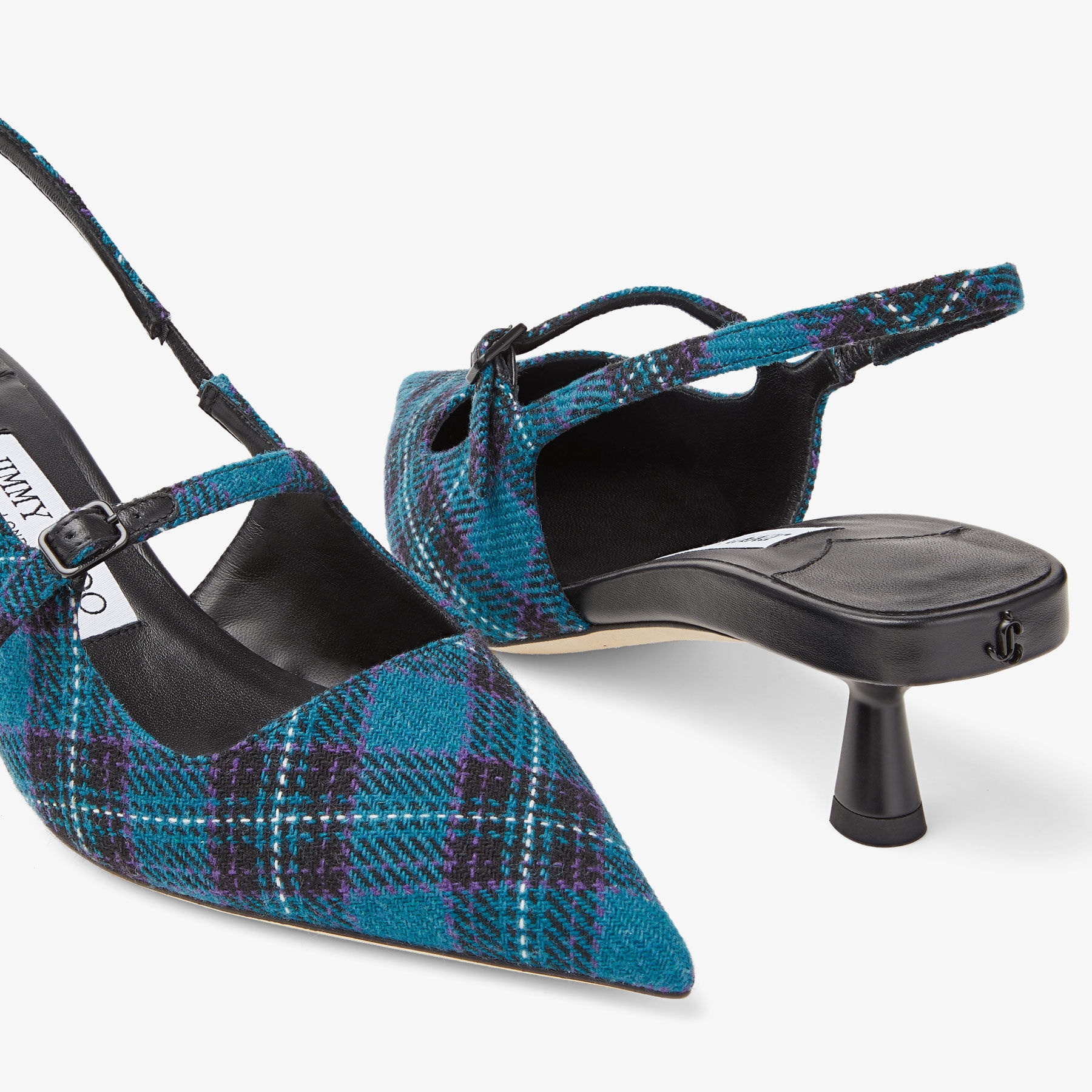 Didi 45
Peacock Tartan Fabric Pointed Pumps - 3