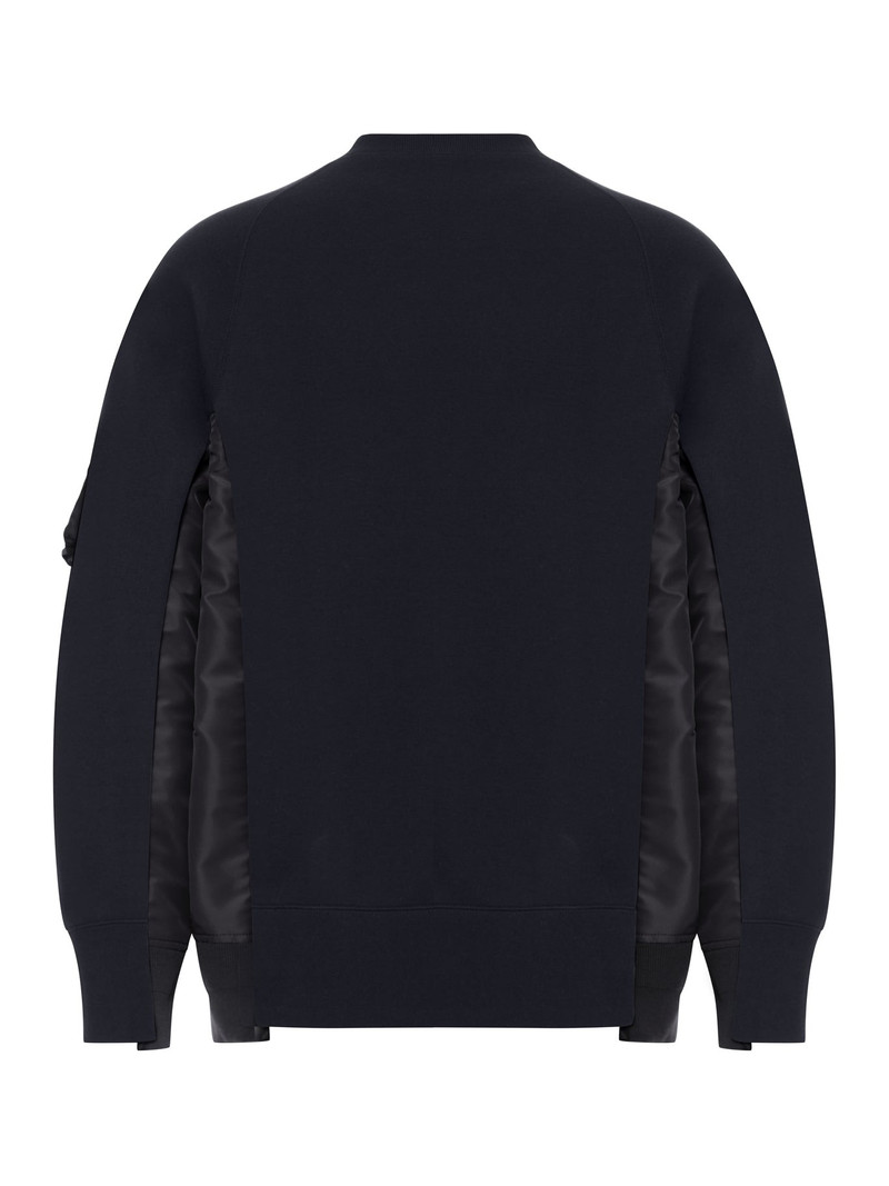 sacai COTTON BLEND SWEATSHIRT WITH NYLON DETAILS APPLIED outlook