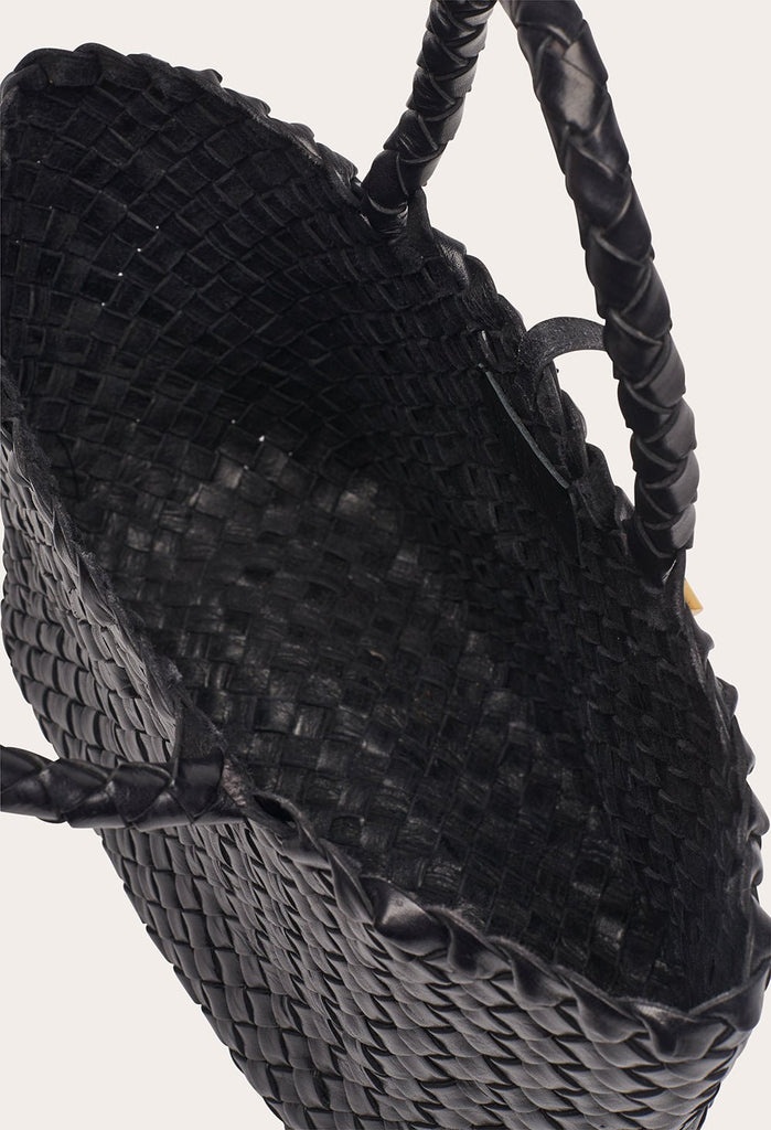 MINI LEATHER BASKET BLACK - 6