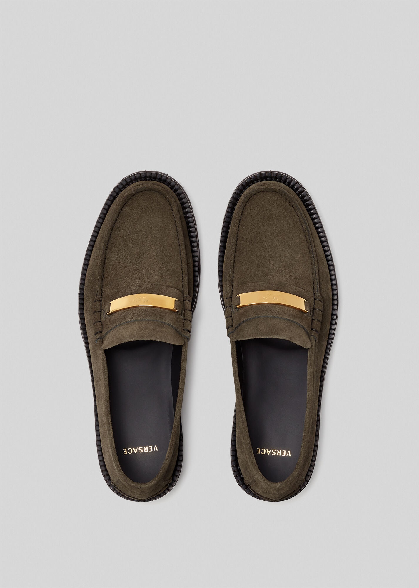 Logo Plate Leather Loafers - 5