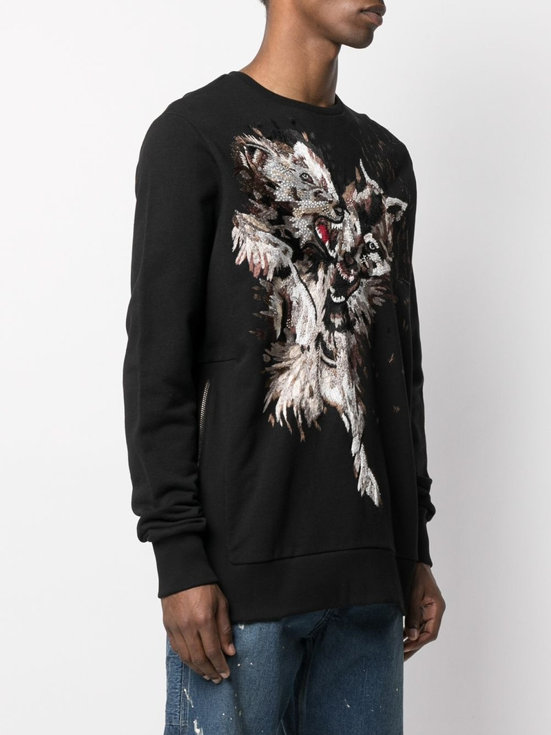 embroidered side-zip 스웨터 3