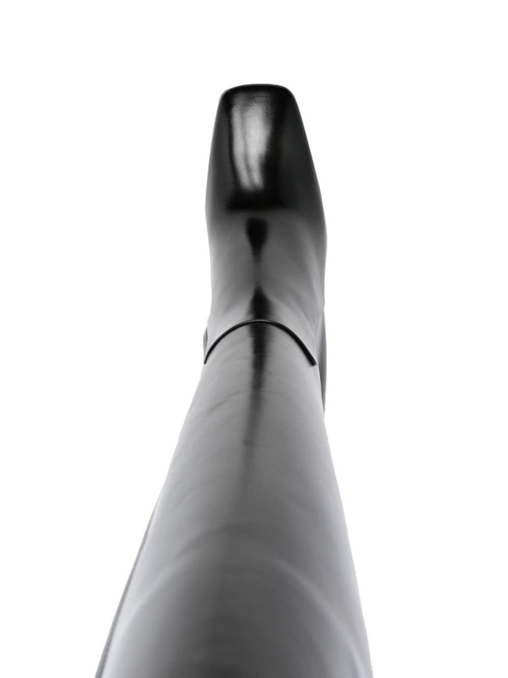 85mm square-toe leather boots - 4