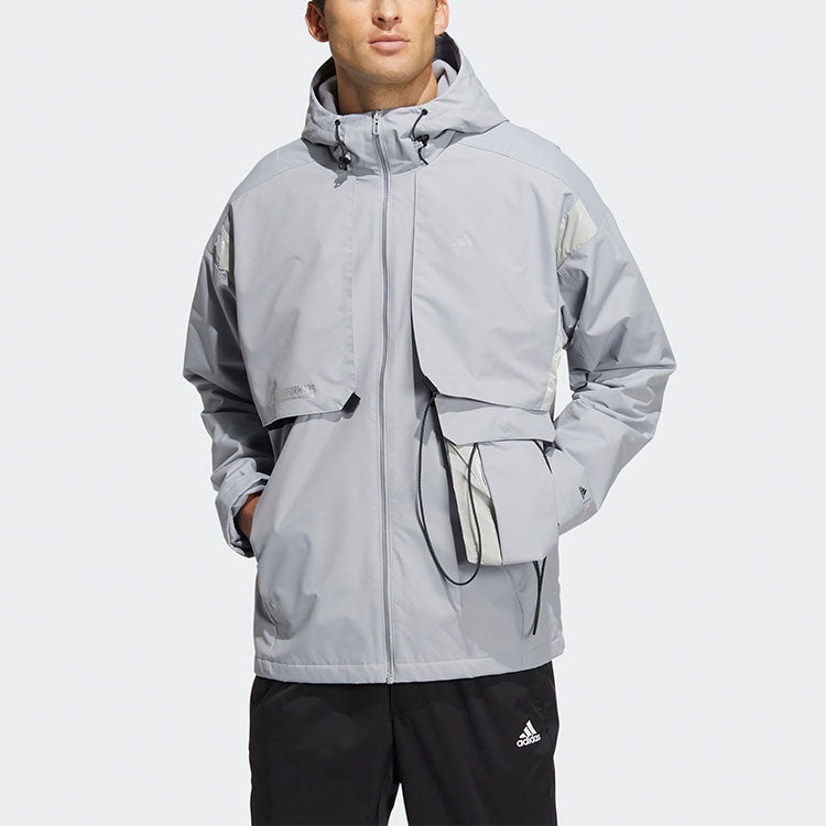 adidas x Transformers Crossover limited TF Turf Jacket 22 Solid Color hooded track Jacket Gray HM746 - 2