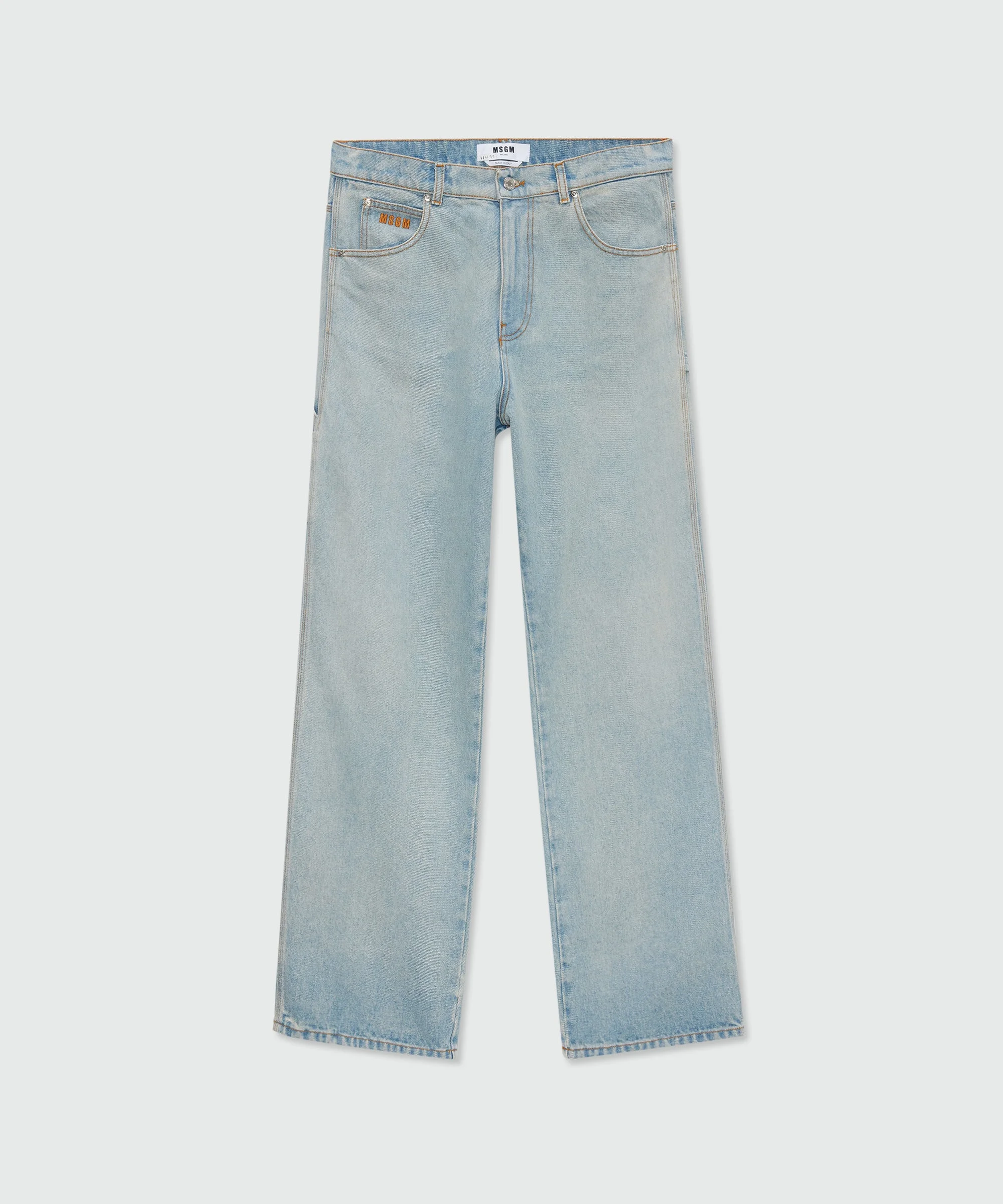 Light-wash denim workwear five-pocket trousers - 1